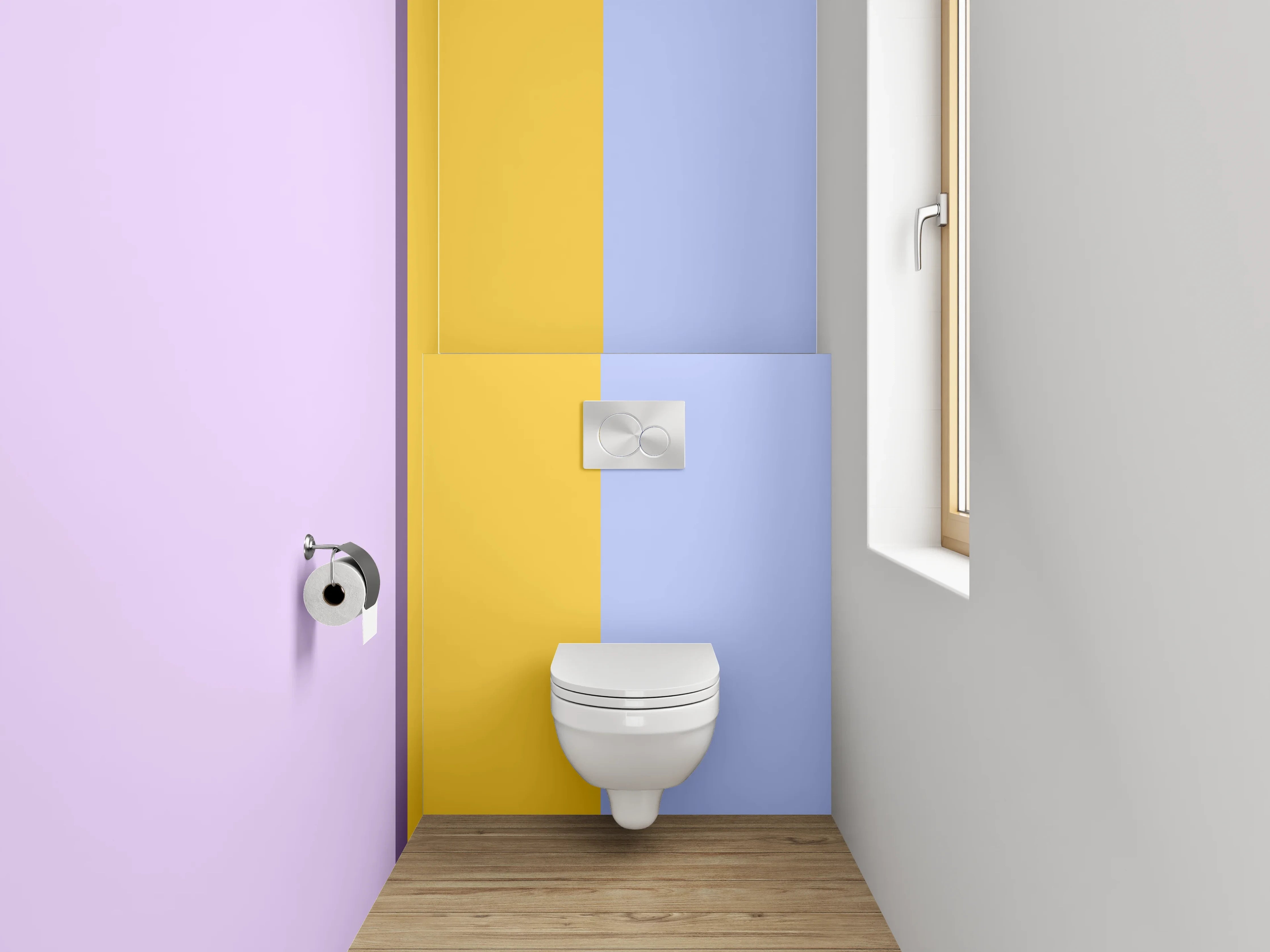 WC-Rückwand - Abstrakte Pastellfarben Streifen Design