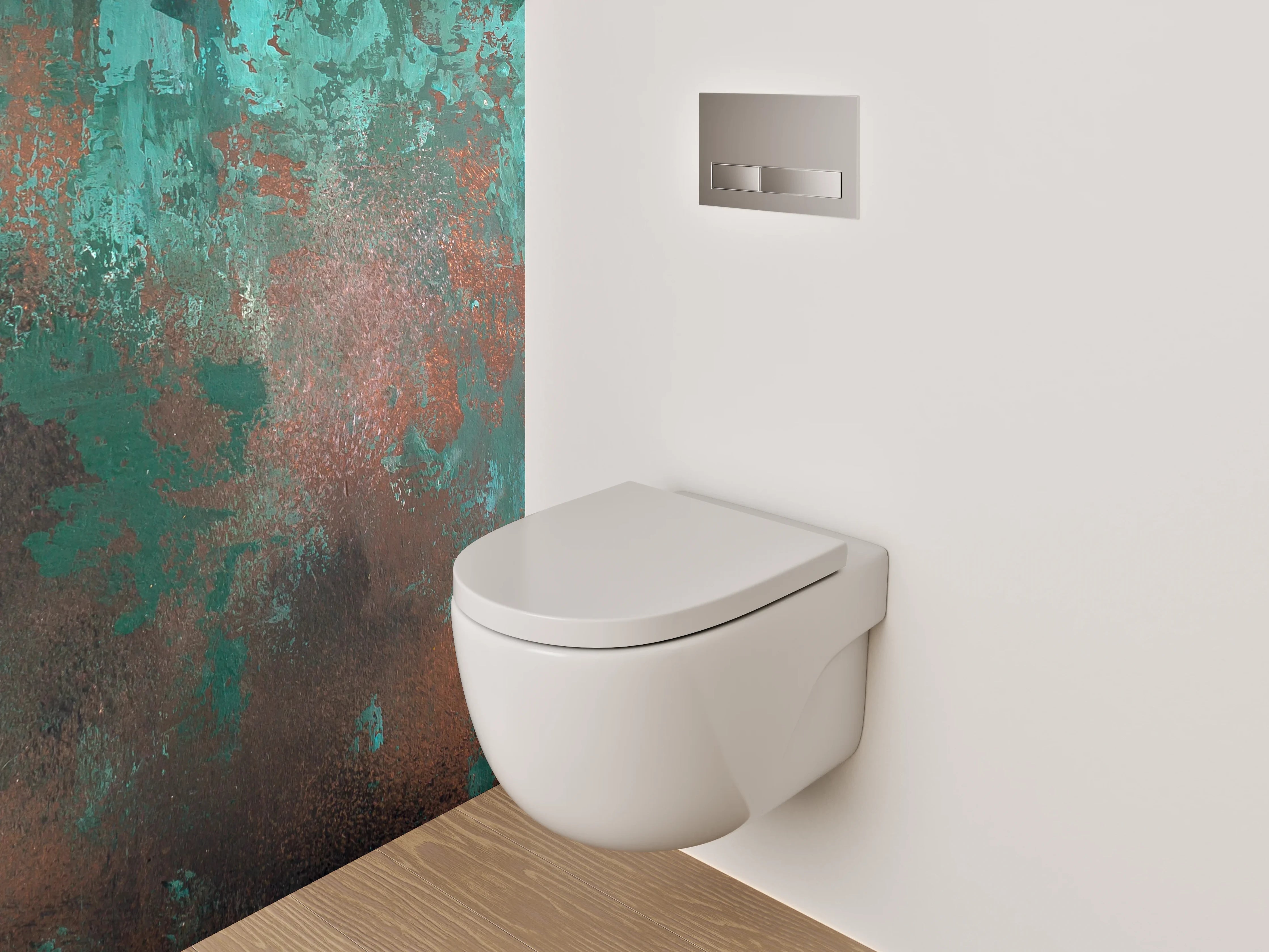 WC-Rückwand - Abstrakte Patina Türkis Braun Kunst