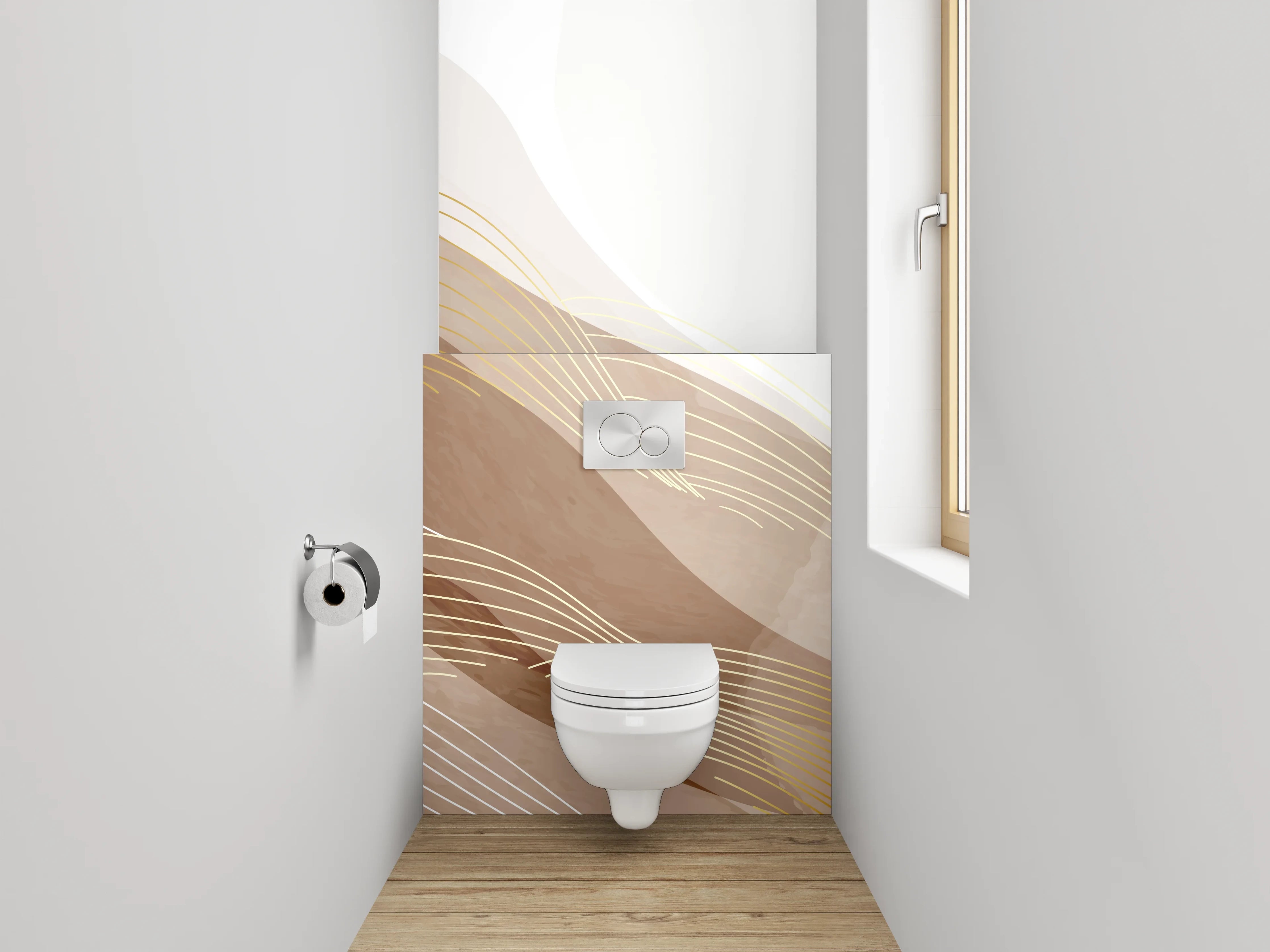 WC-Rückwand - Abstrakte Sandwellen Beige Braun