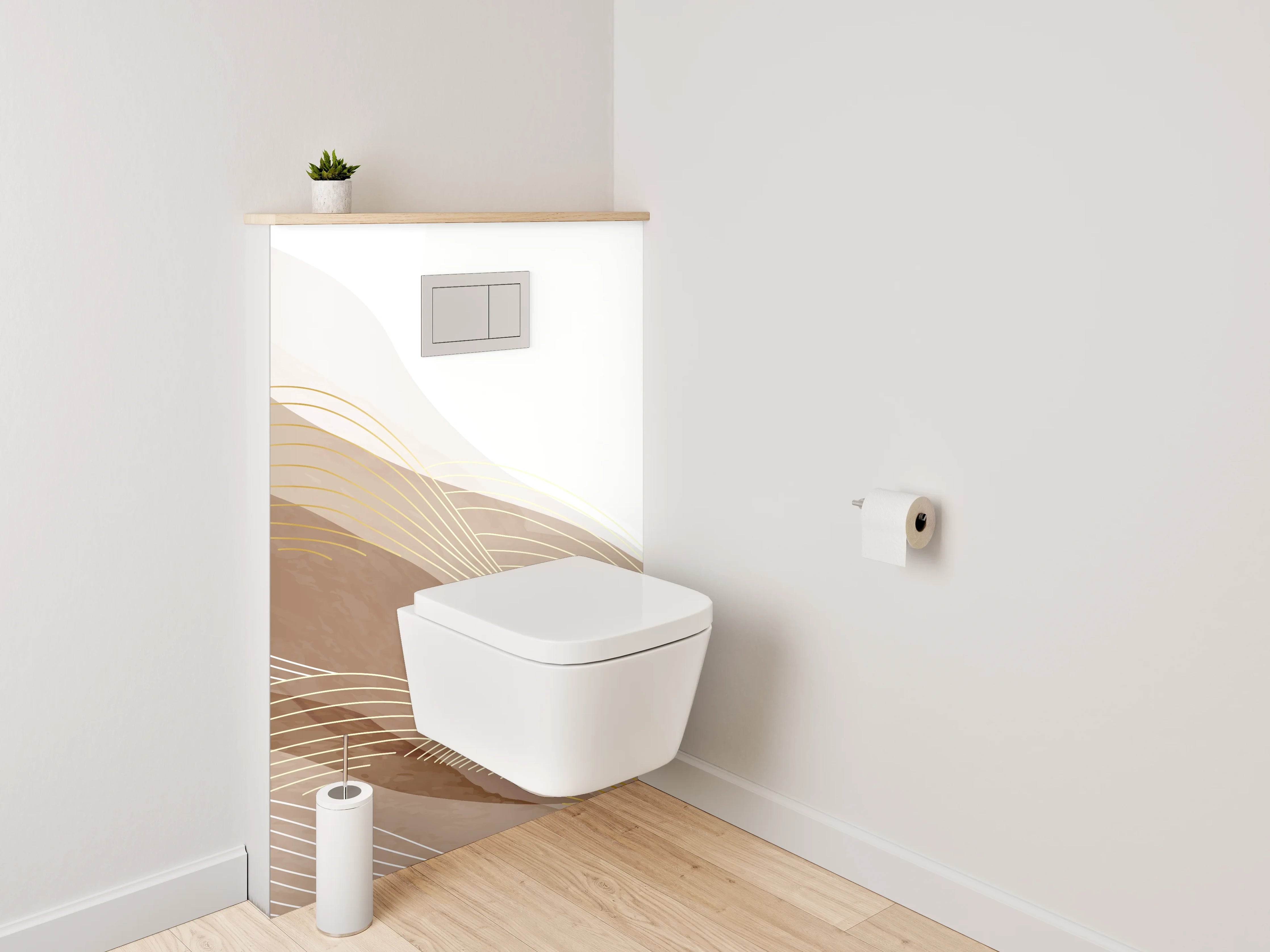 WC-Rückwand - Abstrakte Sandwellen Beige Braun