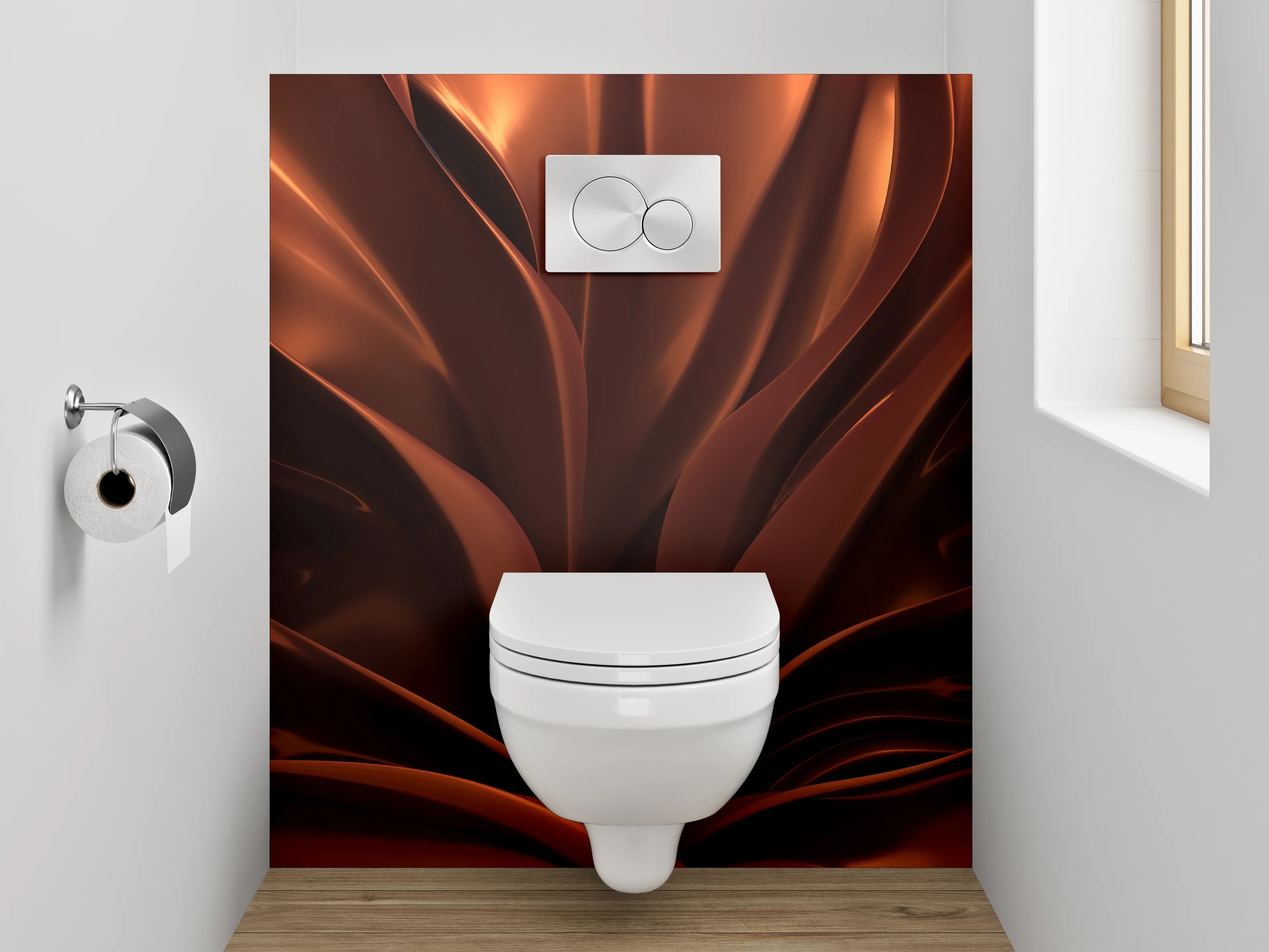 WC-Rückwand - Abstrakte Schokoladen-Optik Braun