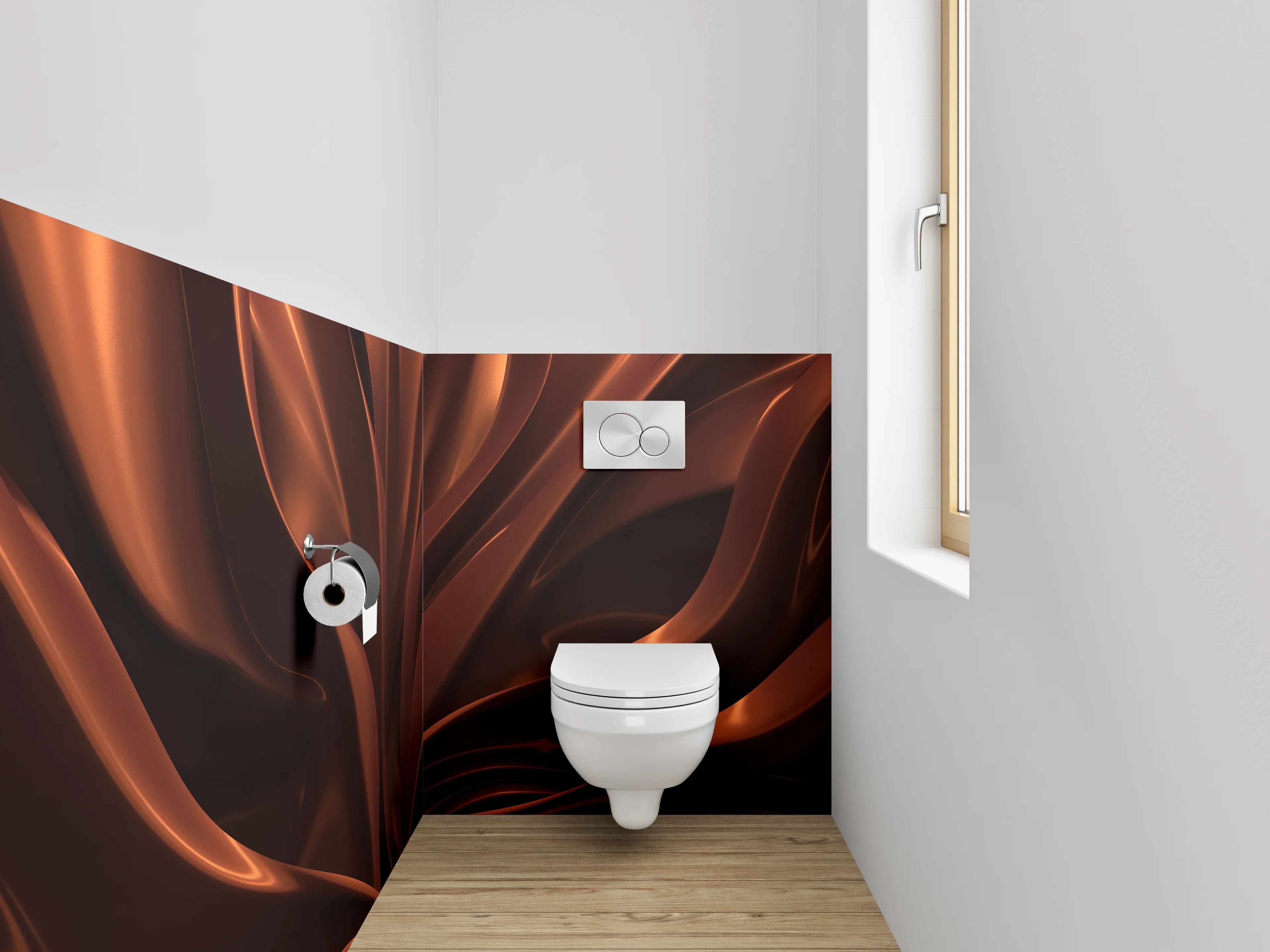 WC-Rückwand - Abstrakte Schokoladen-Optik Braun