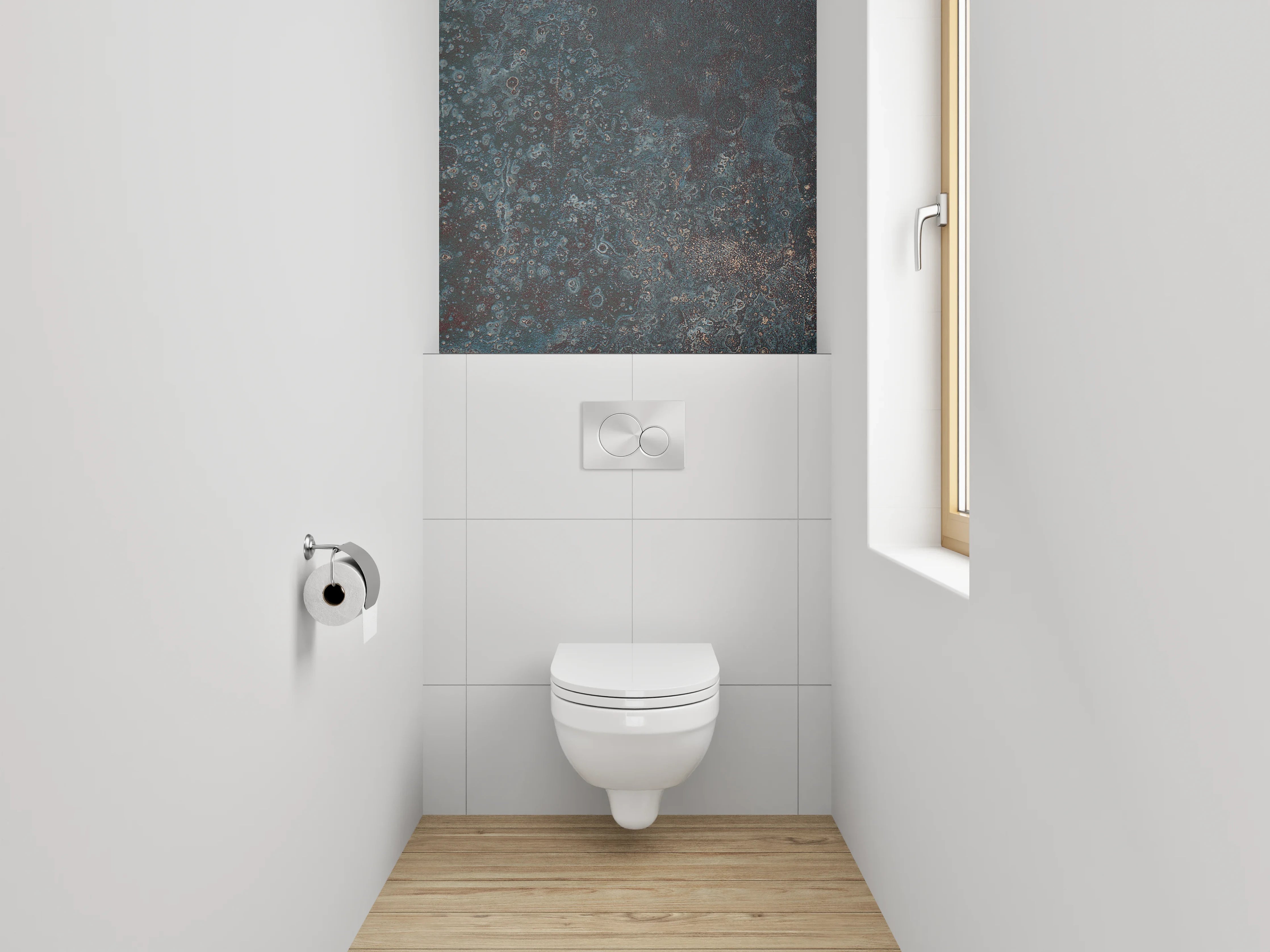 WC-Rückwand - Abstrakte Steinoptik Dunkelblau Braun