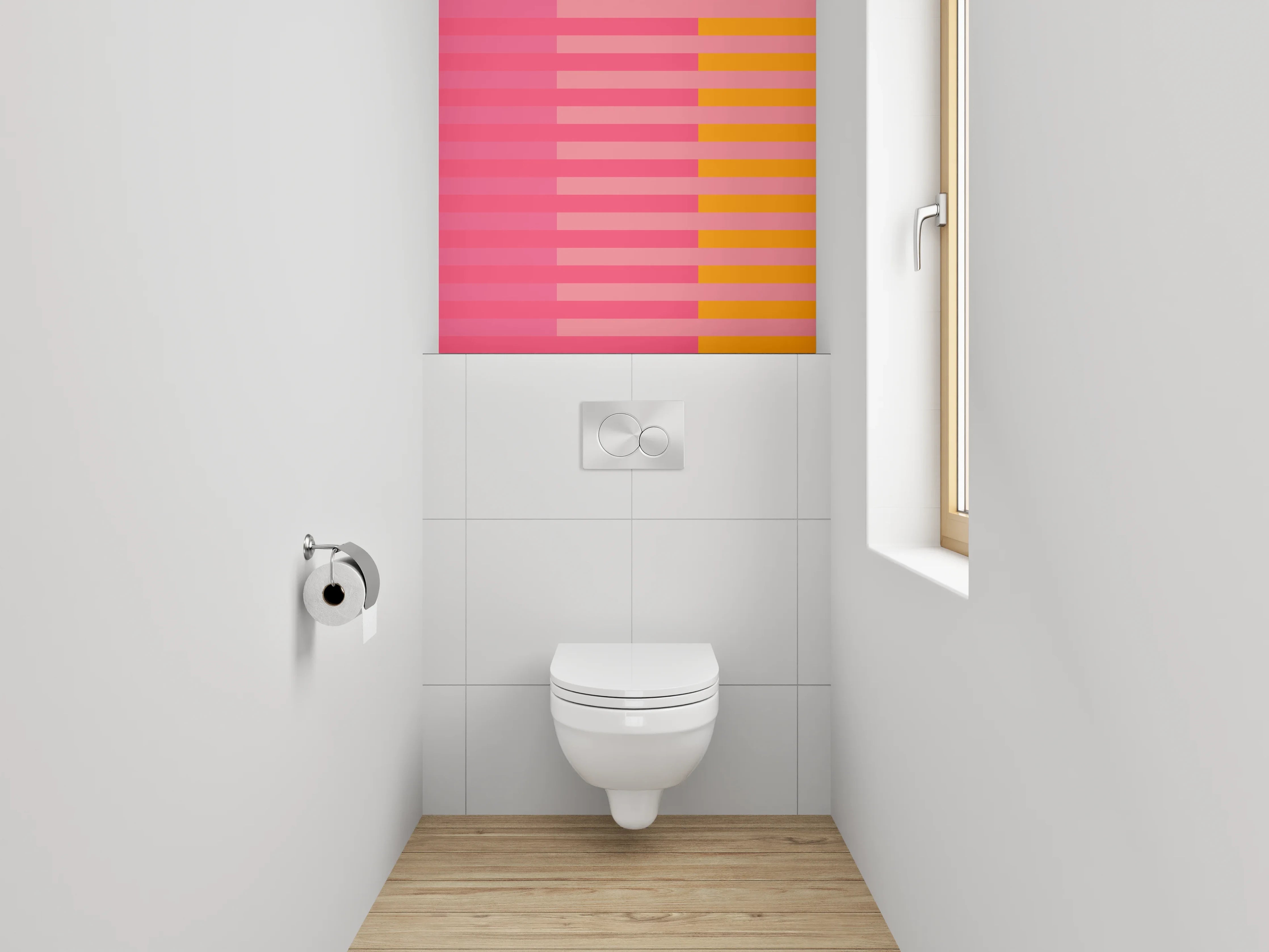 WC-Rückwand - Abstrakte Streifen-Kunst rosa orange