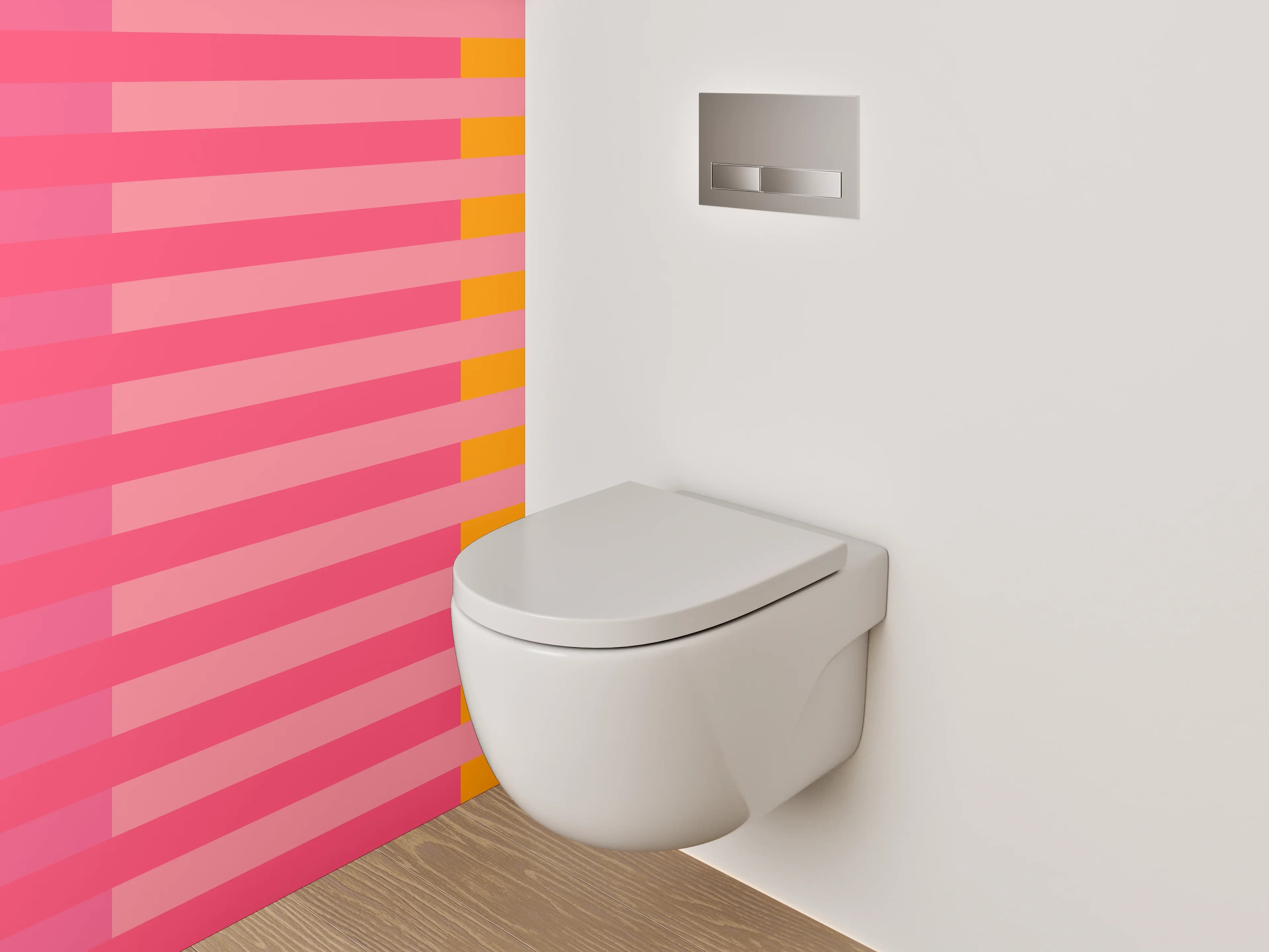 WC-Rückwand - Abstrakte Streifen-Kunst rosa orange