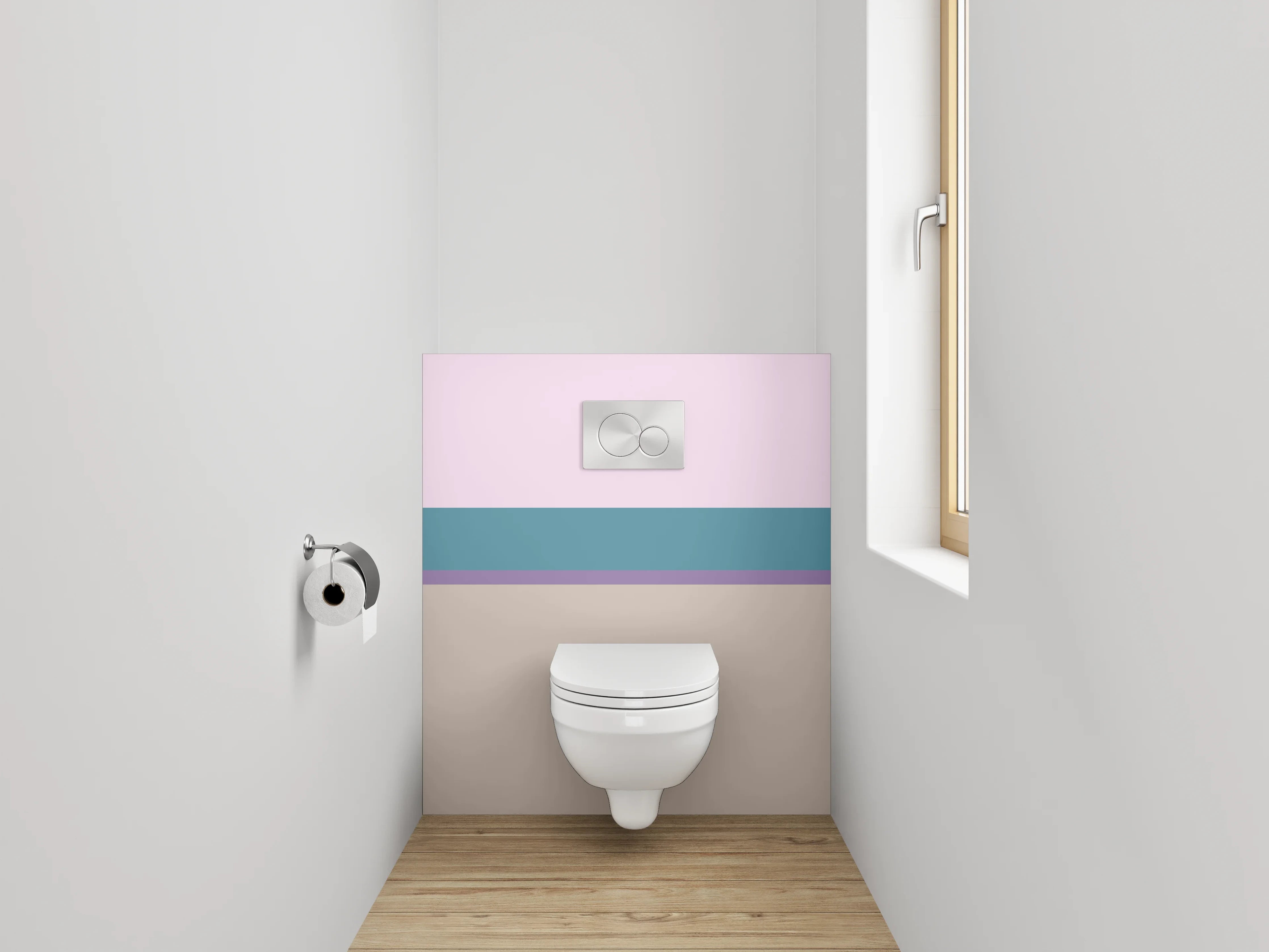 WC-Rückwand - Abstrakte Streifen Pastell Look