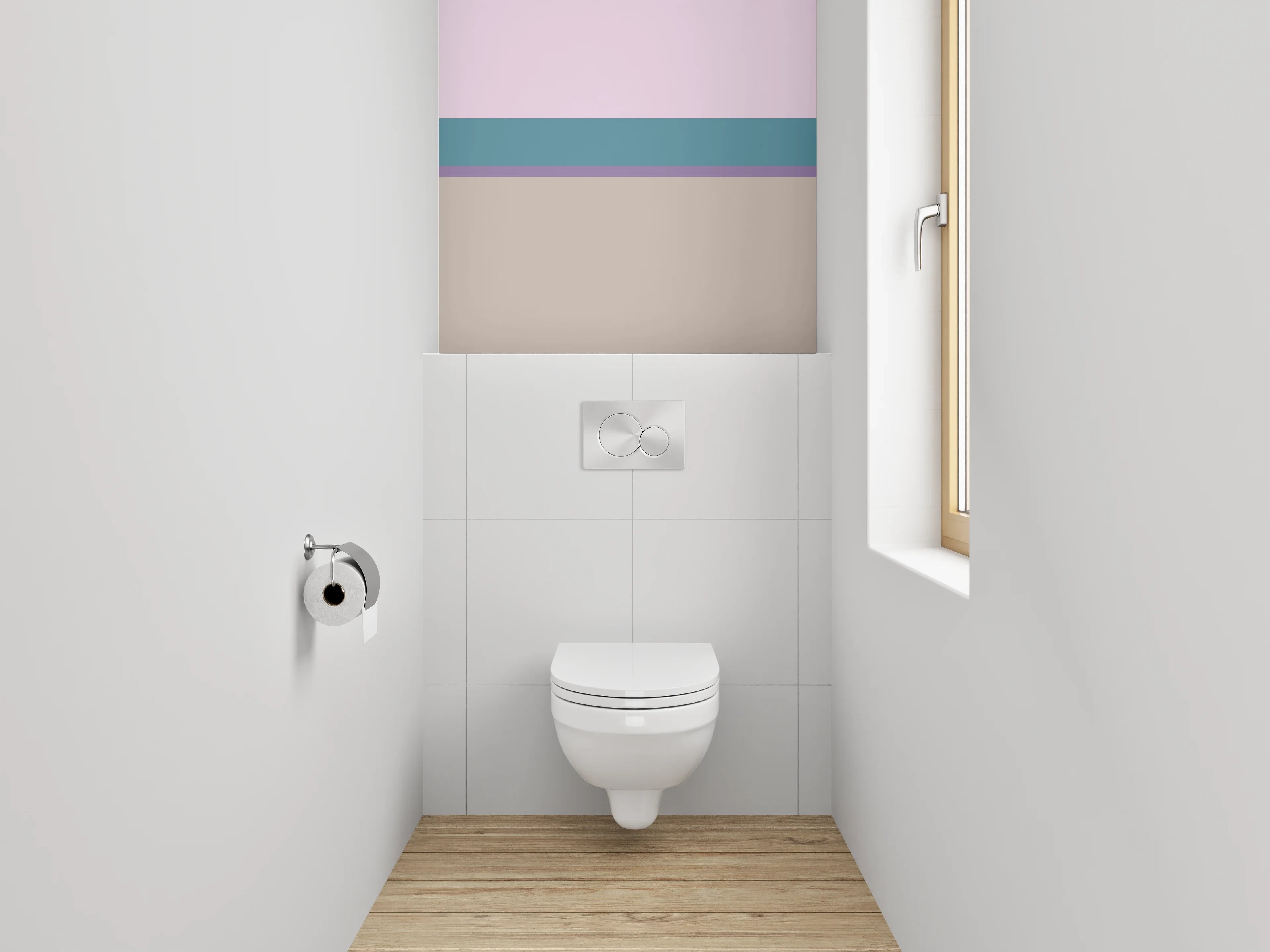 WC-Rückwand - Abstrakte Streifen Pastell Look
