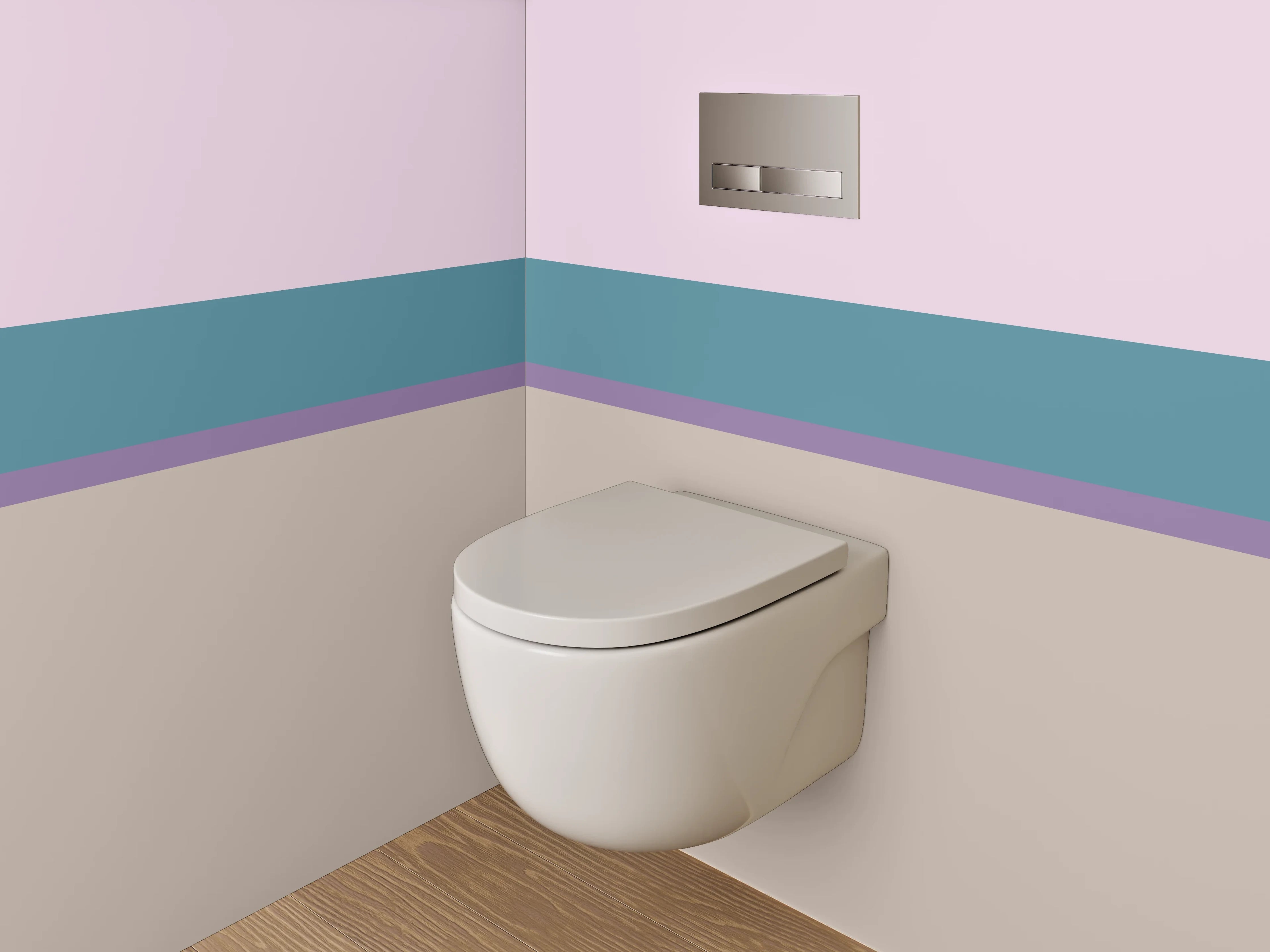 WC-Rückwand - Abstrakte Streifen Pastell Look