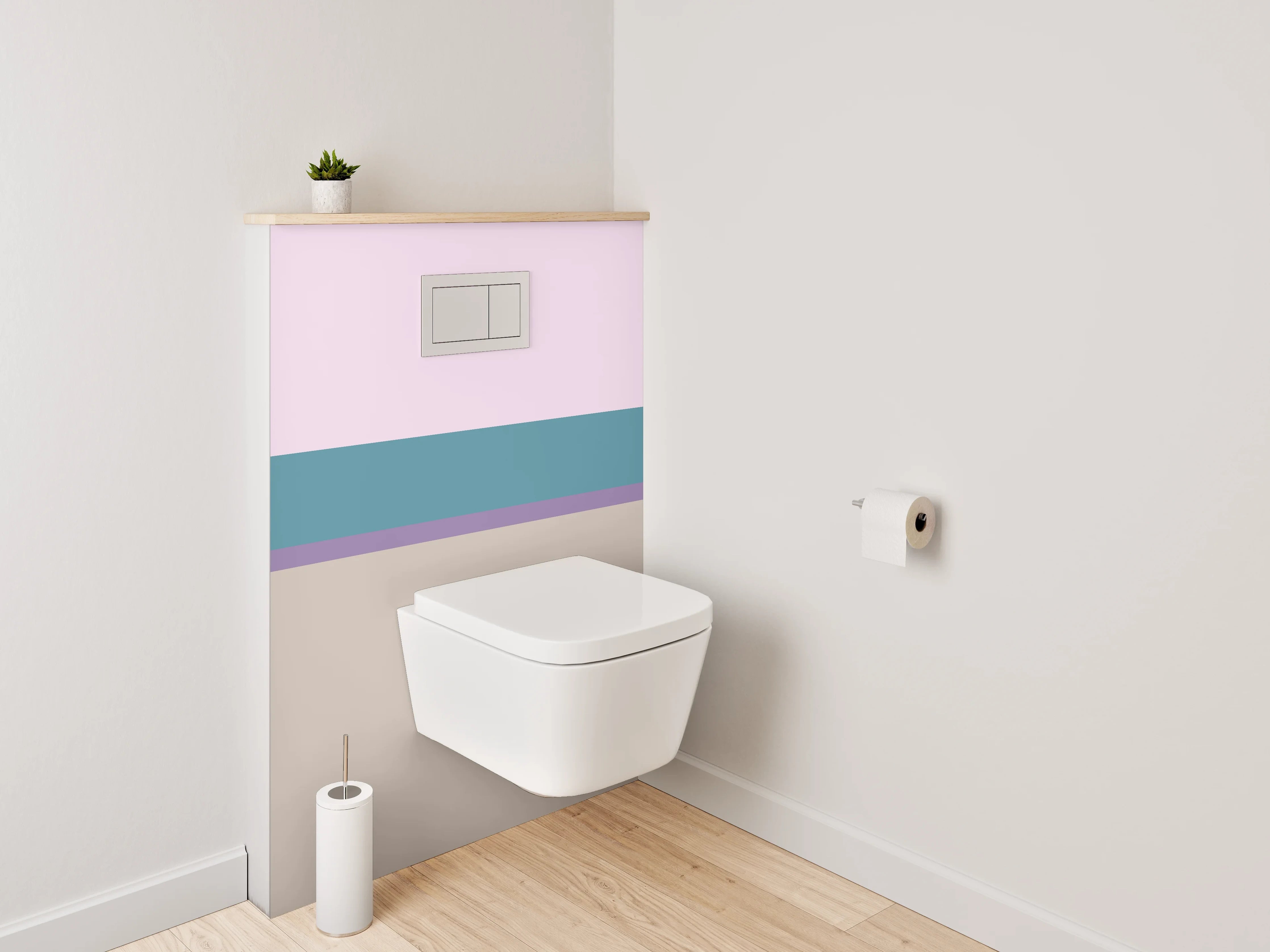 WC-Rückwand - Abstrakte Streifen Pastell Look