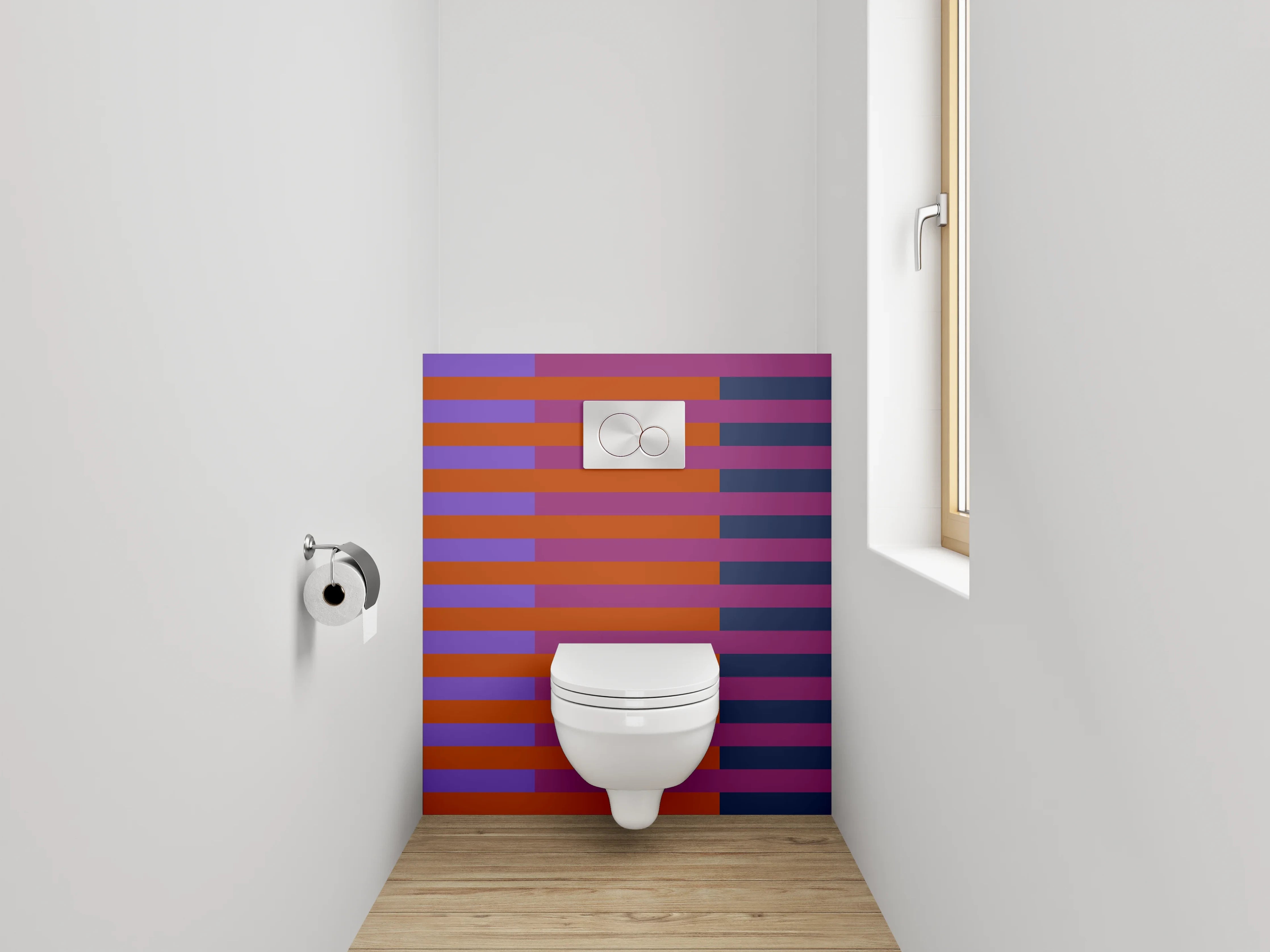WC-Rückwand - Abstrakte Streifen Rot Blau Lila