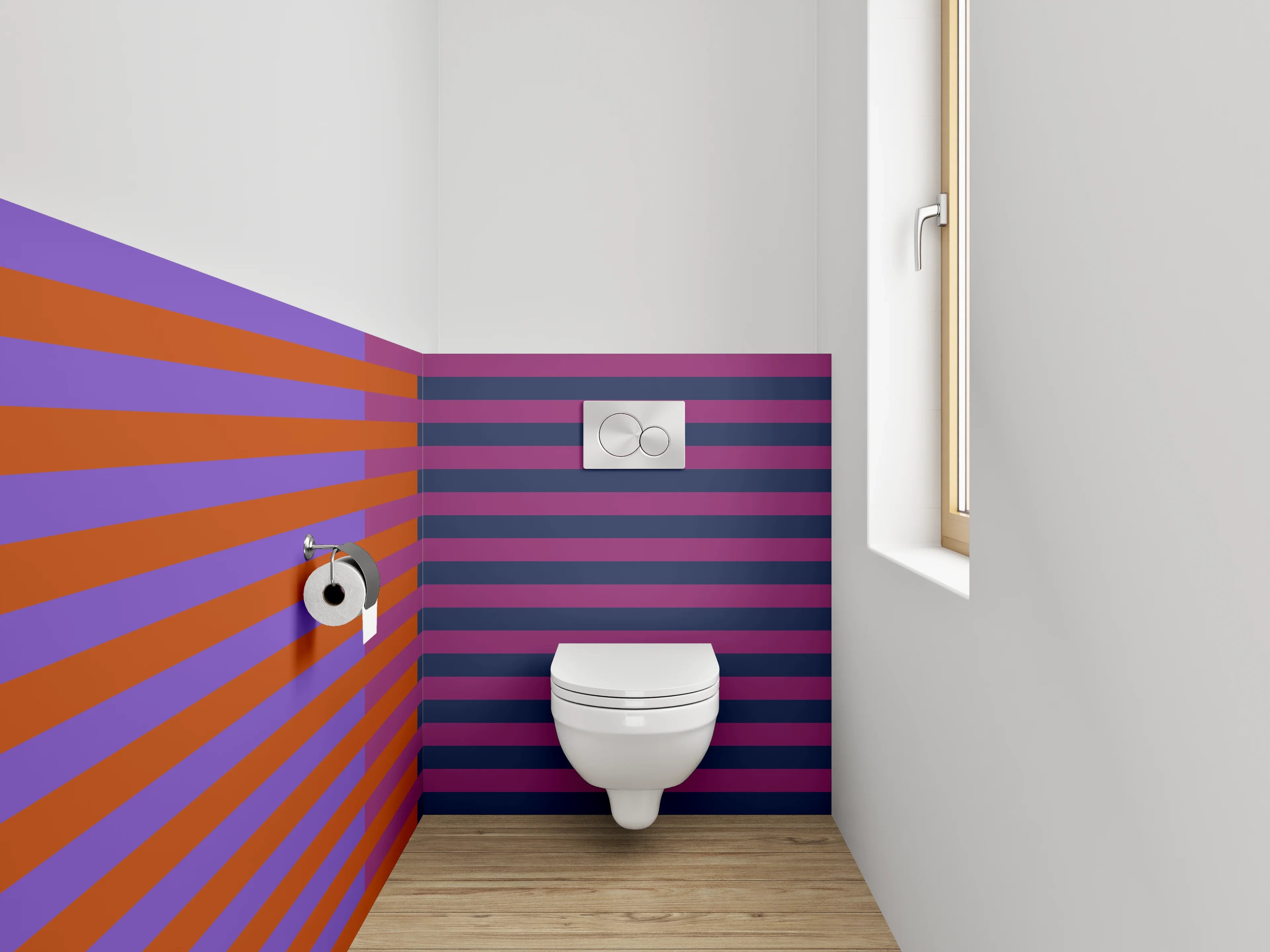 WC-Rückwand - Abstrakte Streifen Rot Blau Lila