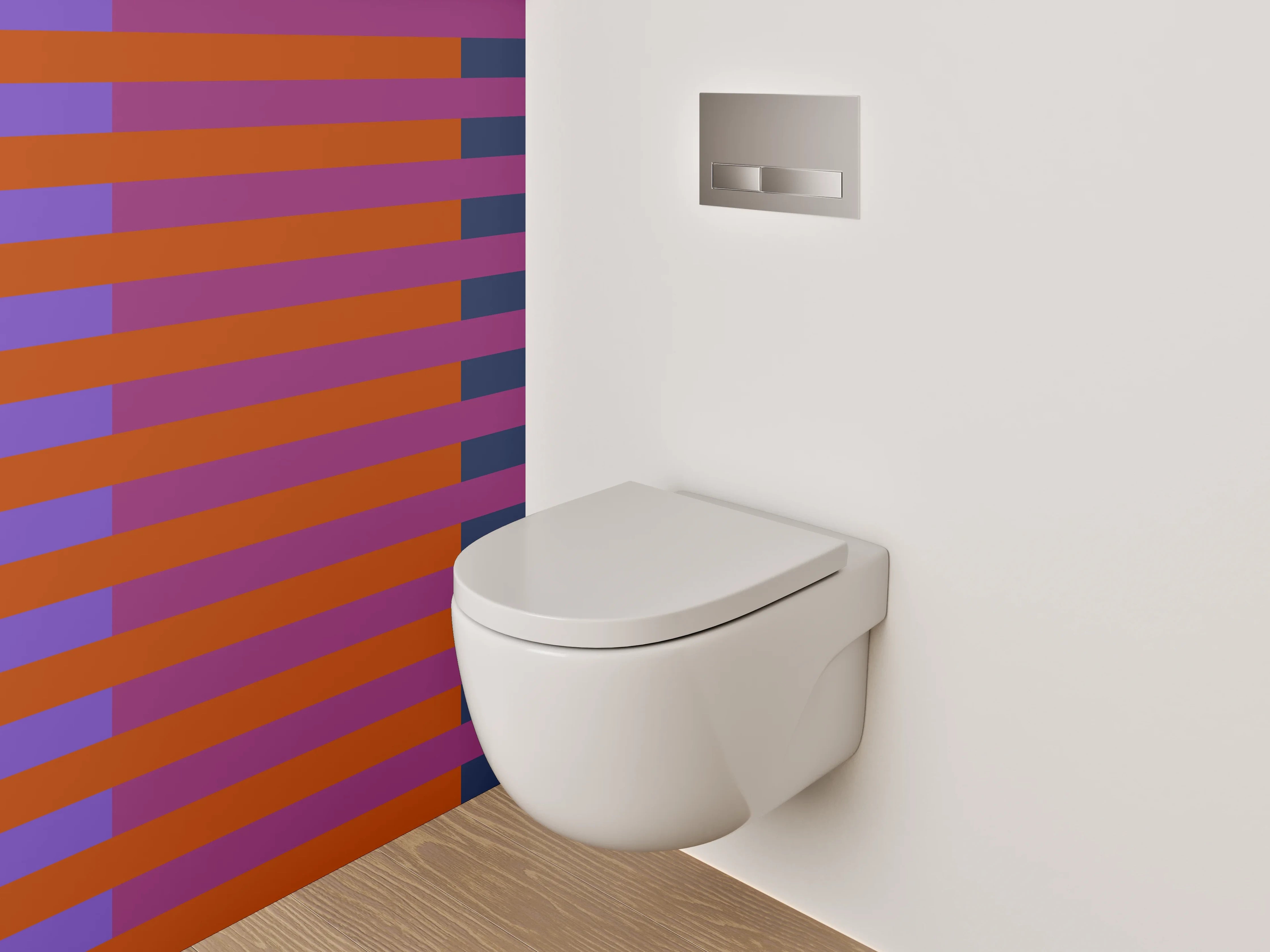 WC-Rückwand - Abstrakte Streifen Rot Blau Lila