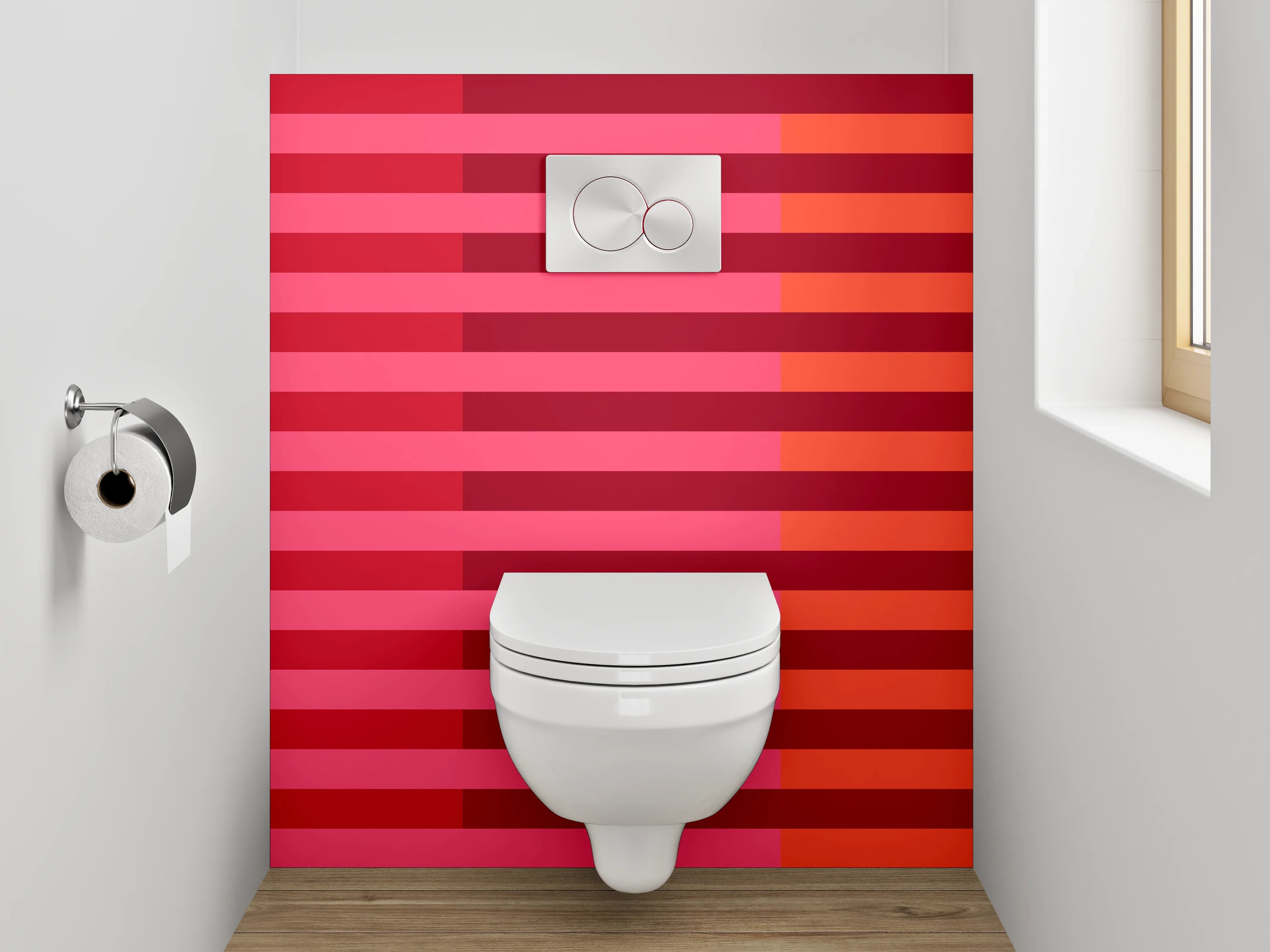WC-Rückwand - Abstrakte Streifen Rot Orange Pink