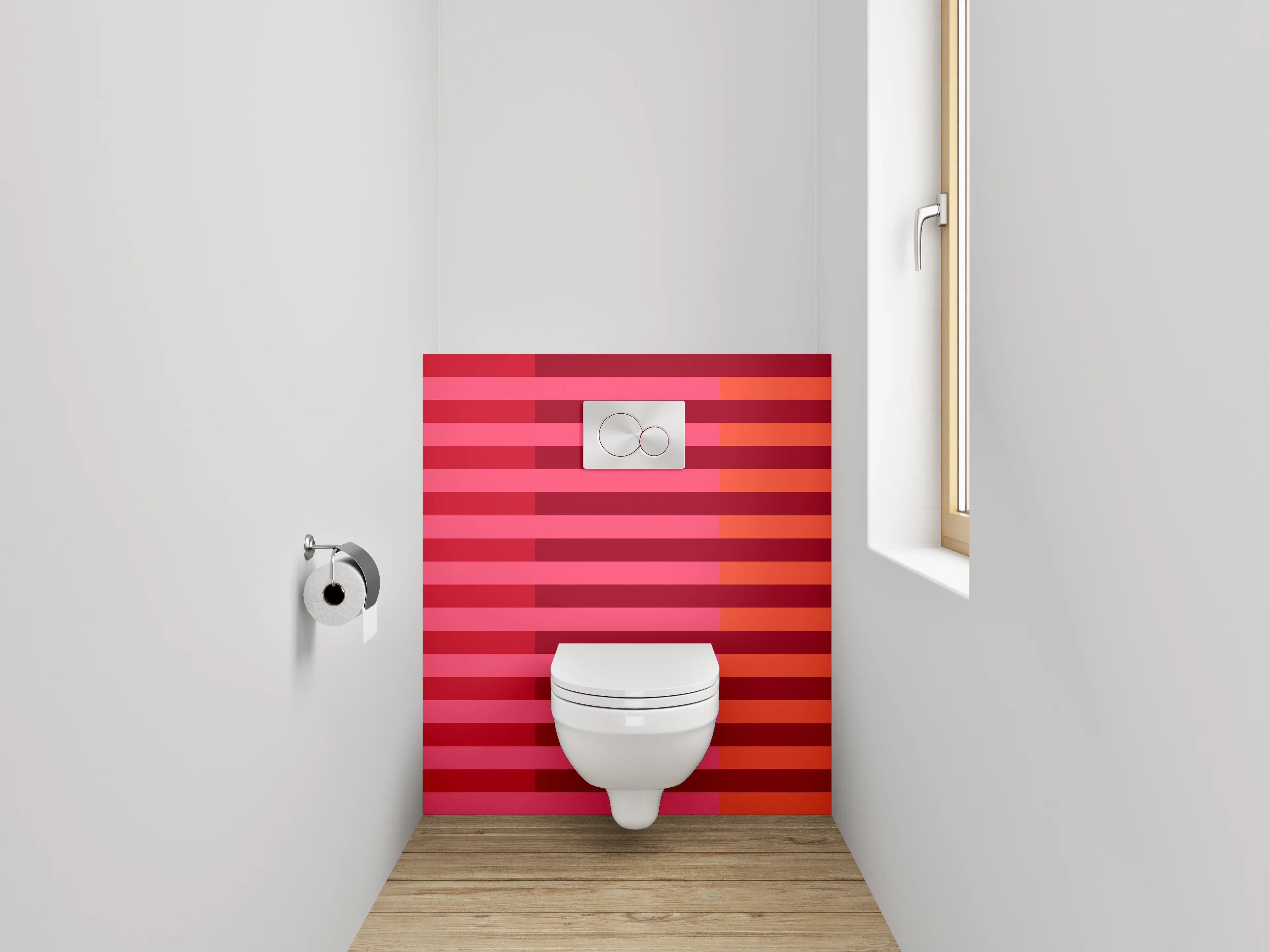 WC-Rückwand - Abstrakte Streifen Rot Orange Pink