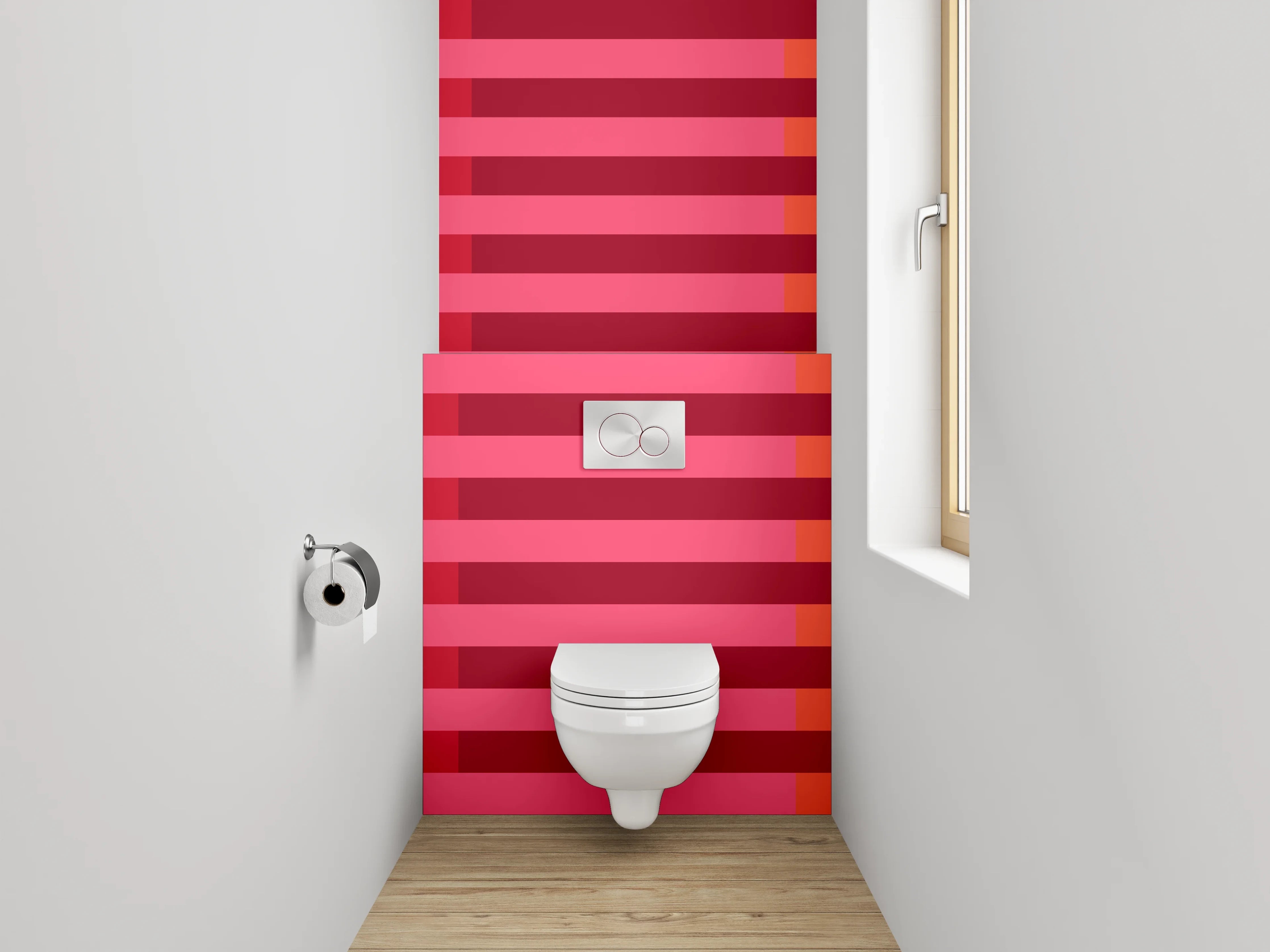 WC-Rückwand - Abstrakte Streifen Rot Orange Pink