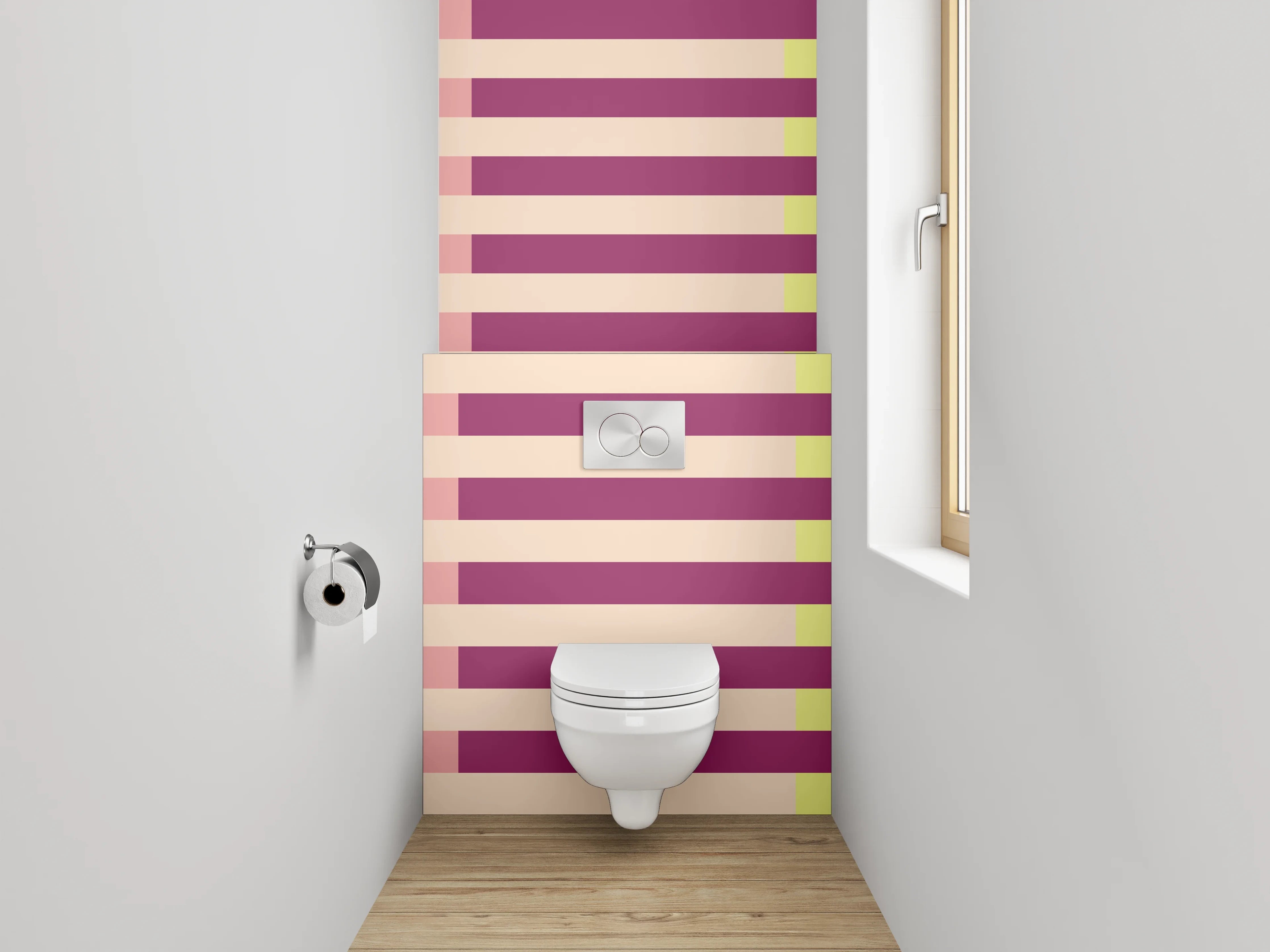 WC-Rückwand - Abstrakte Streifen modern bunt