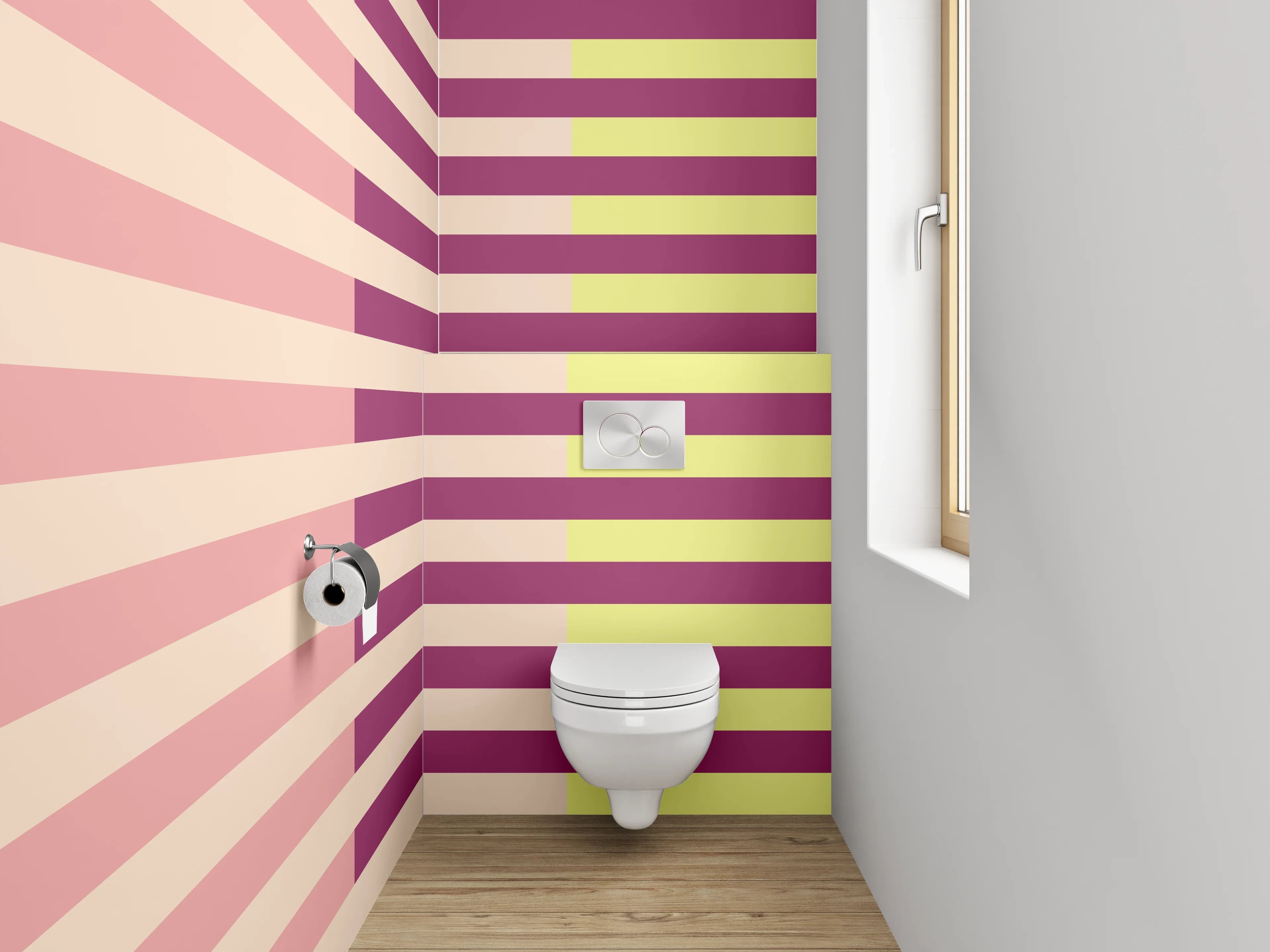 WC-Rückwand - Abstrakte Streifen modern bunt