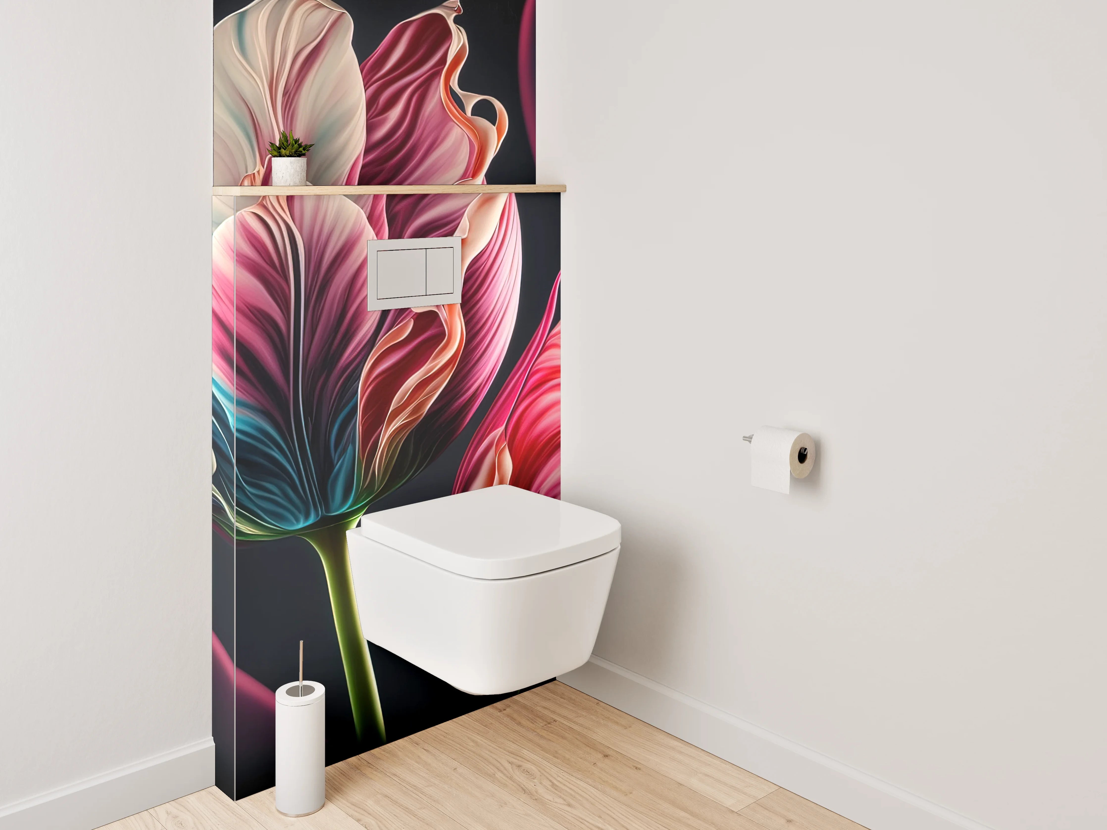 WC-Rückwand - Abstrakte Tulpen Blüten Kunst