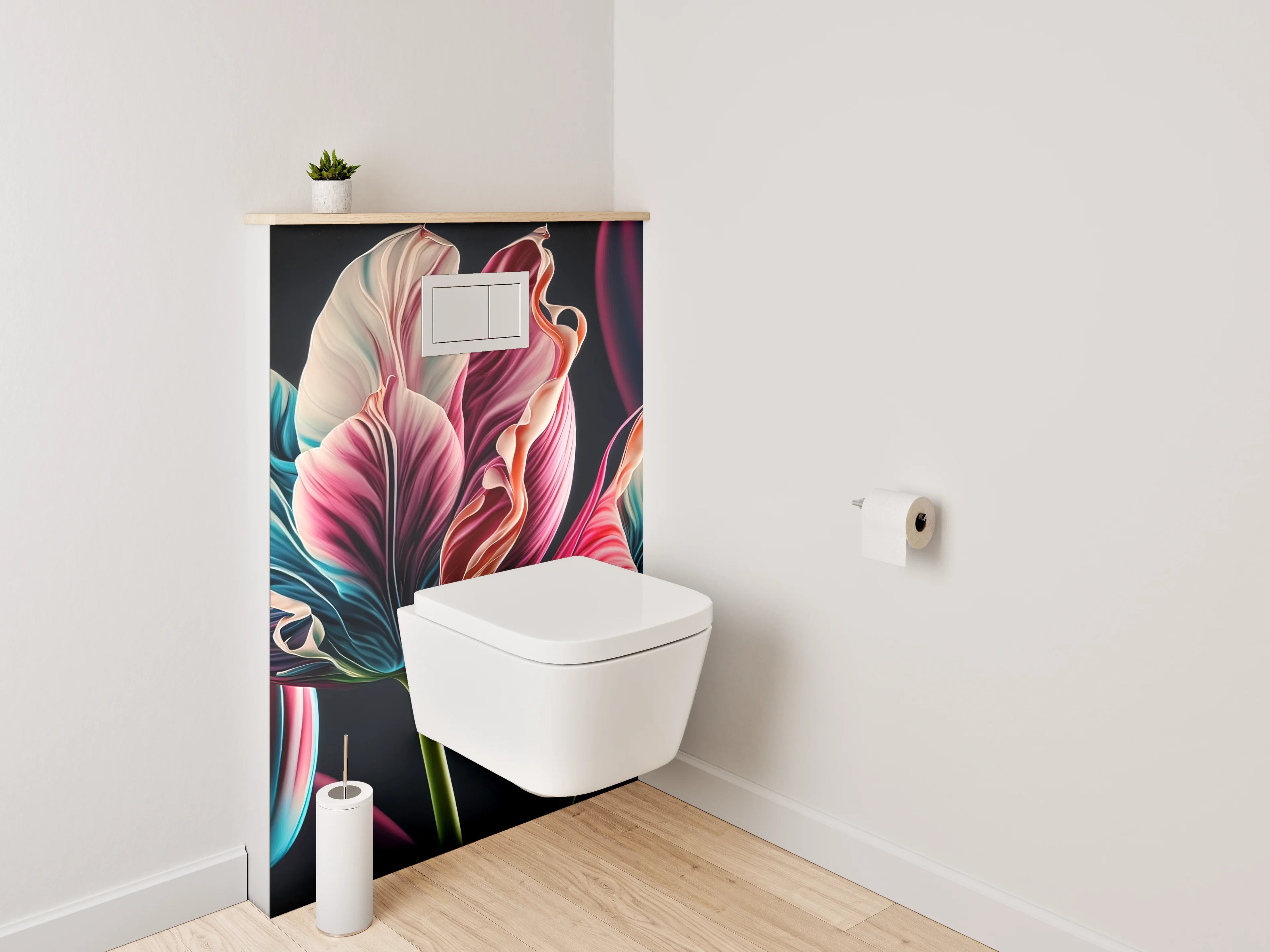WC-Rückwand - Abstrakte Tulpen Blüten Kunst