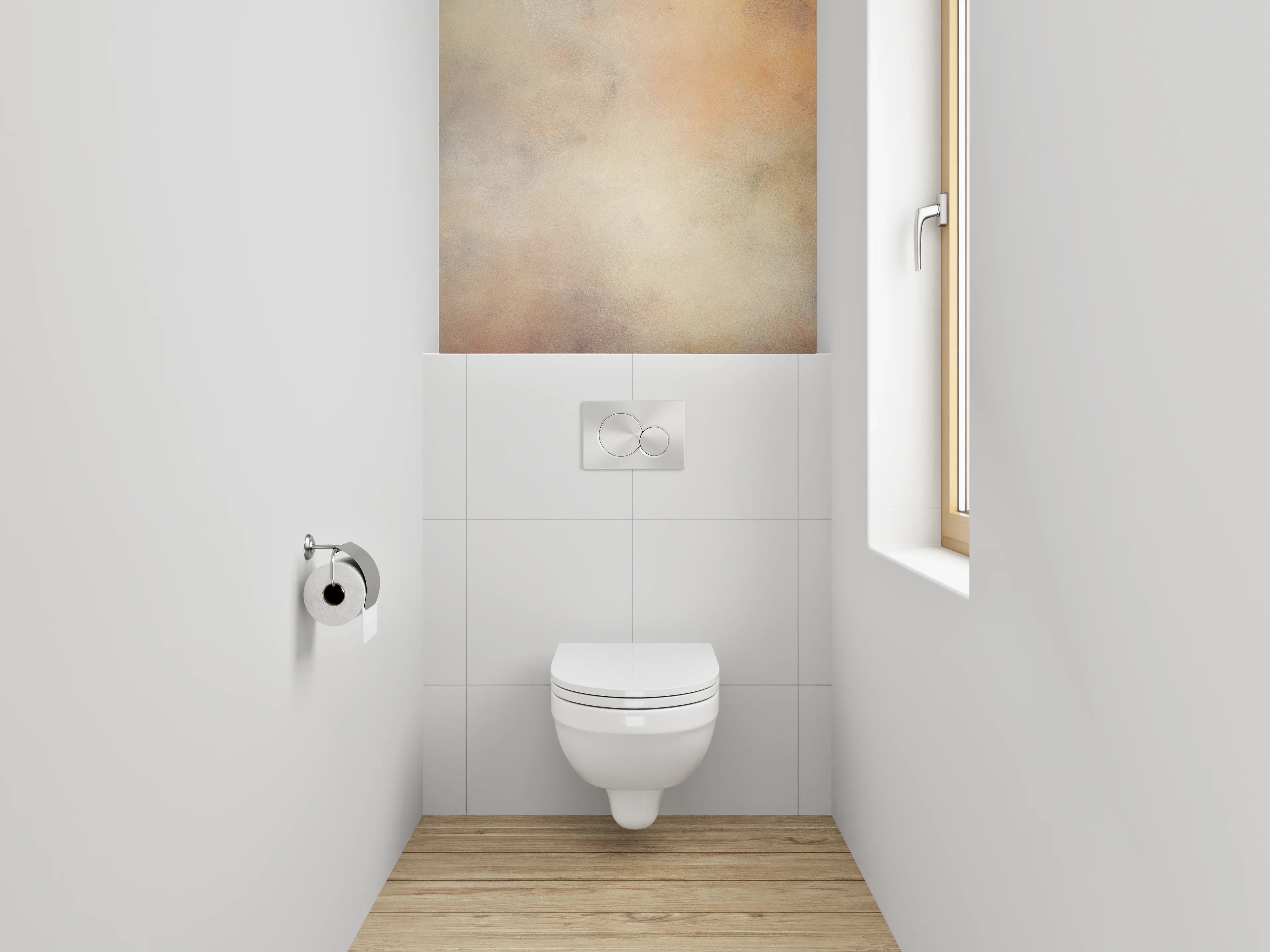 WC-Rückwand - Abstrakte Wolkenfarben Aquarell