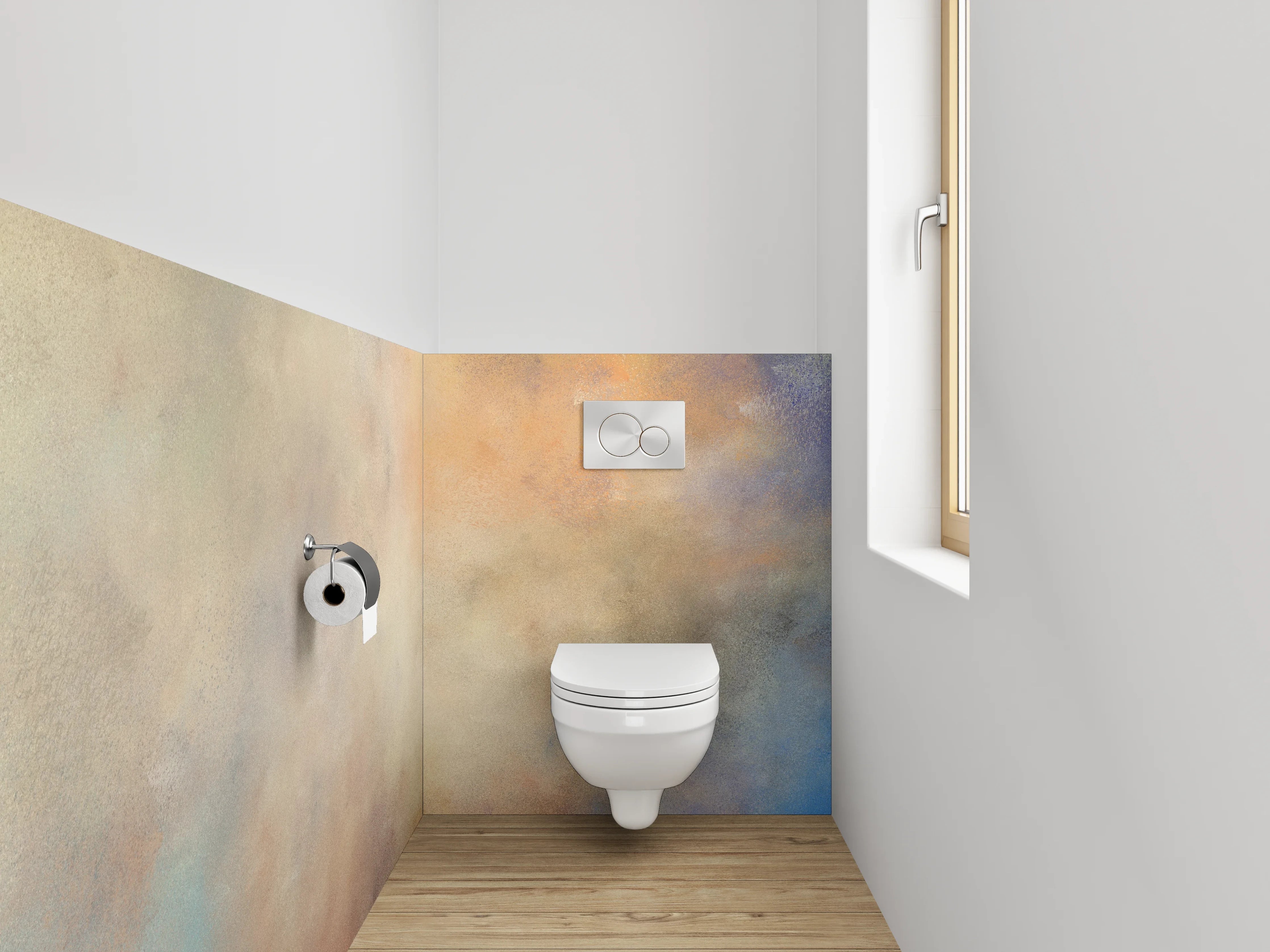 WC-Rückwand - Abstrakte Wolkenfarben Aquarell