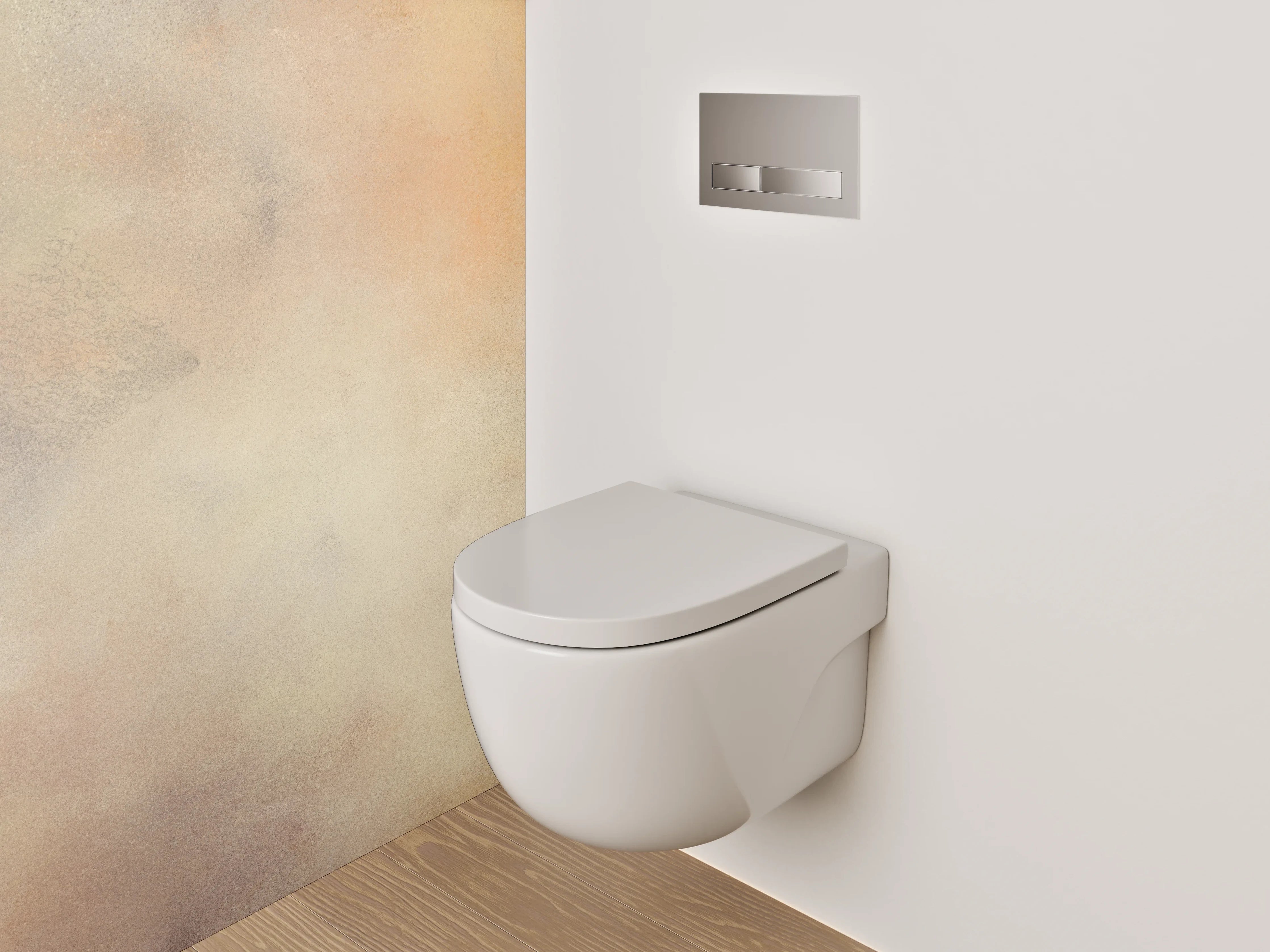 WC-Rückwand - Abstrakte Wolkenfarben Aquarell