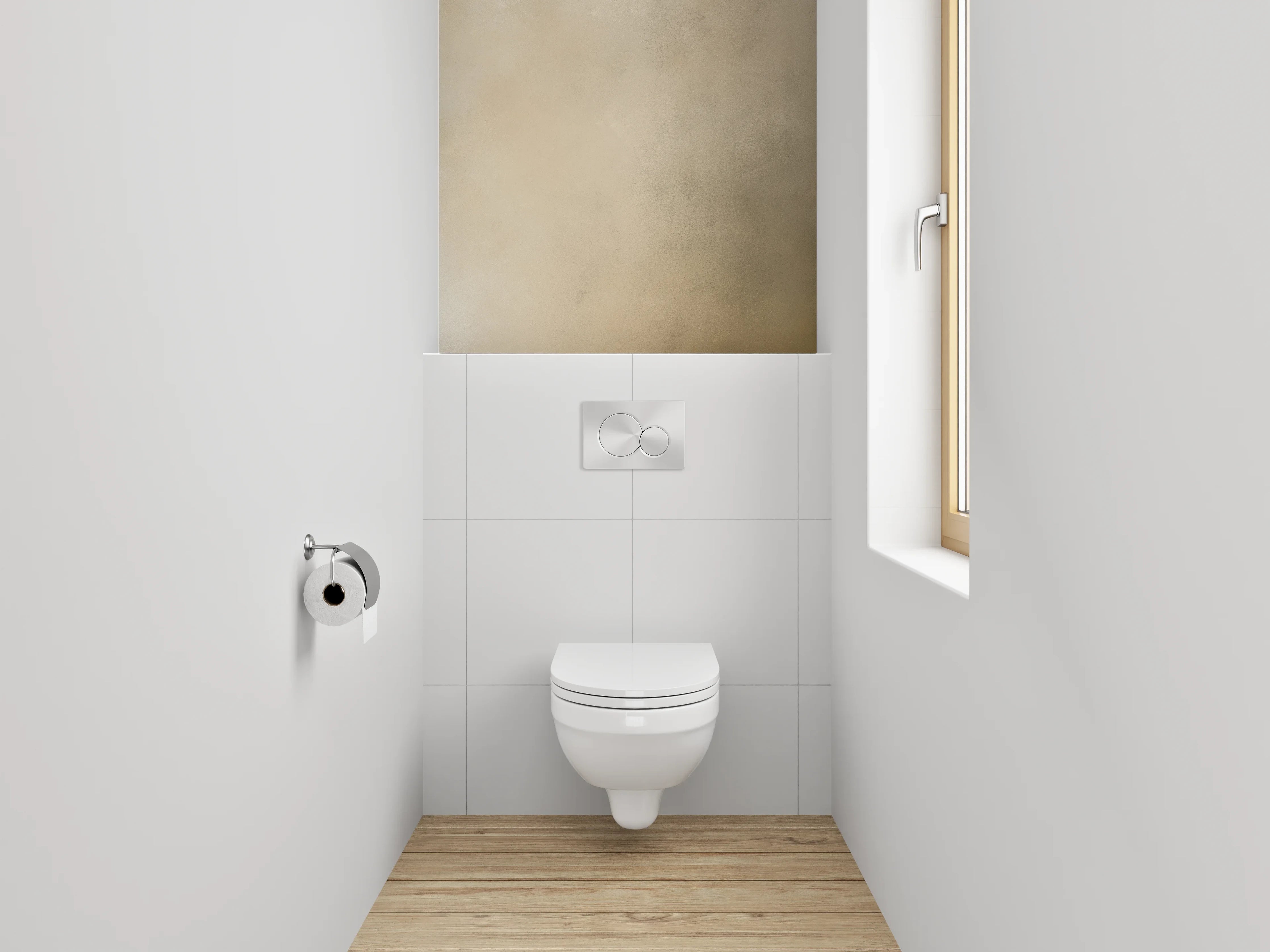 WC-Rückwand - Abstrakte beige-schwarze Wandstruktur
