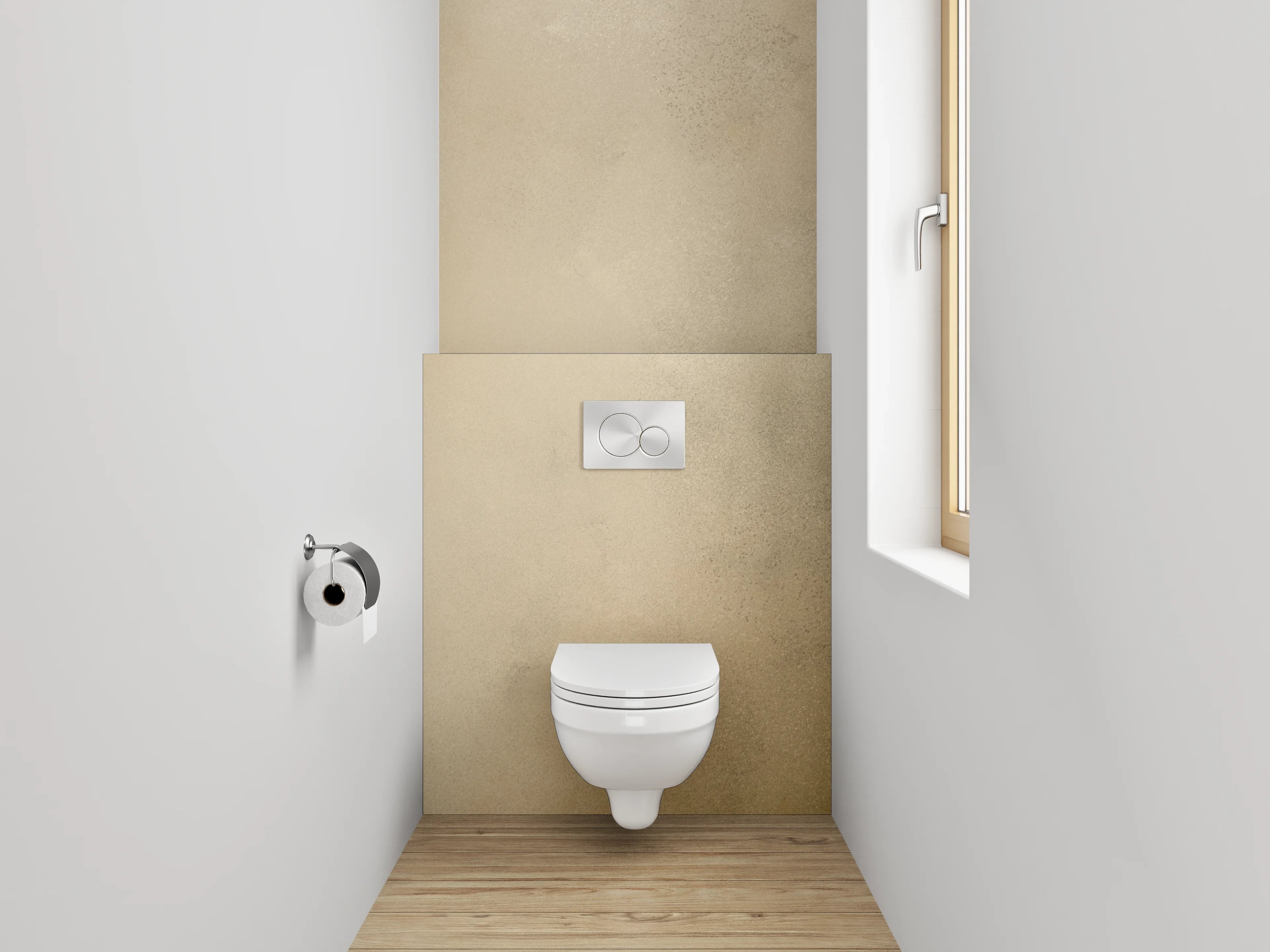 WC-Rückwand - Abstrakte beige-schwarze Wandstruktur