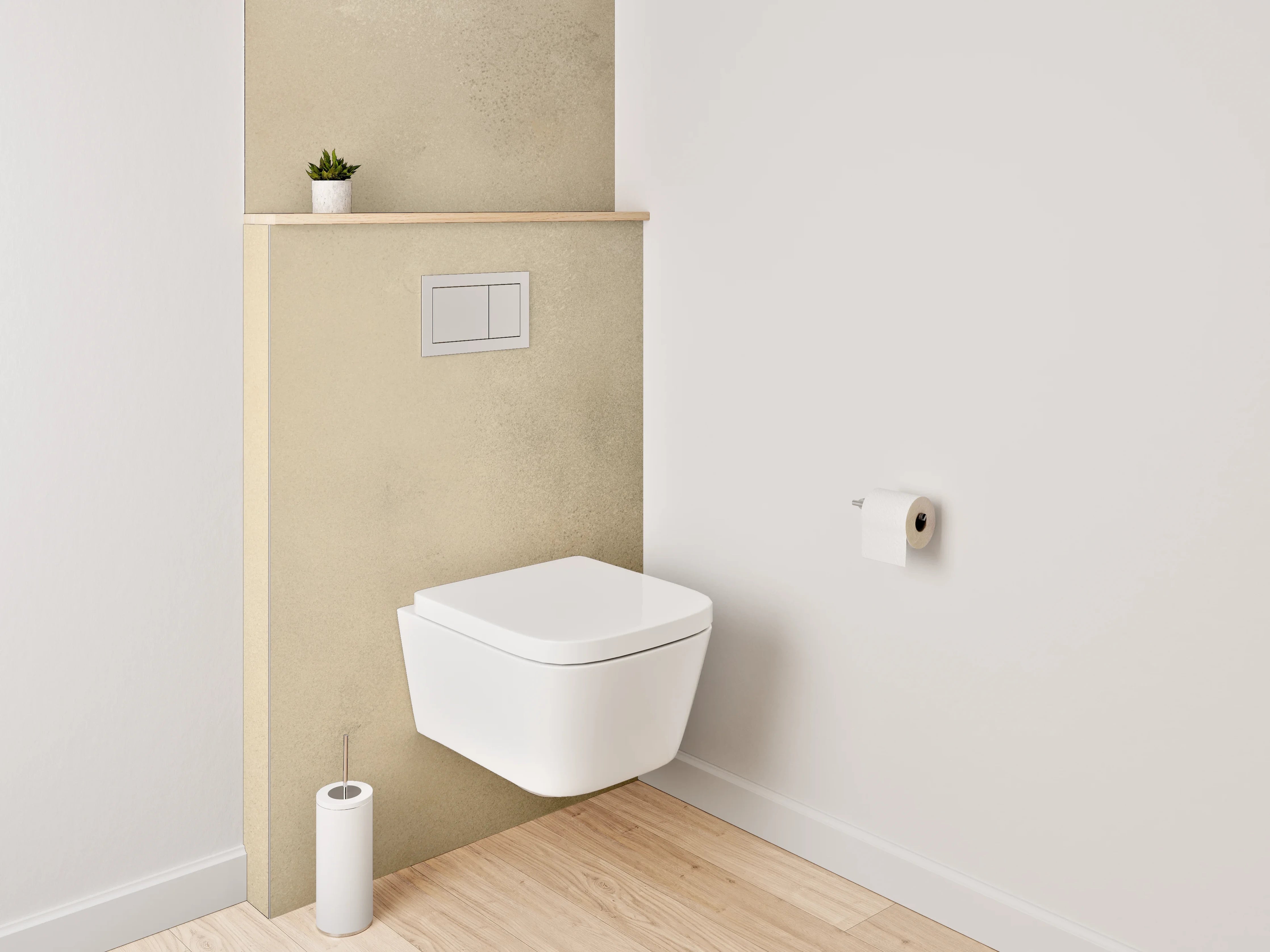WC-Rückwand - Abstrakte beige-schwarze Wandstruktur