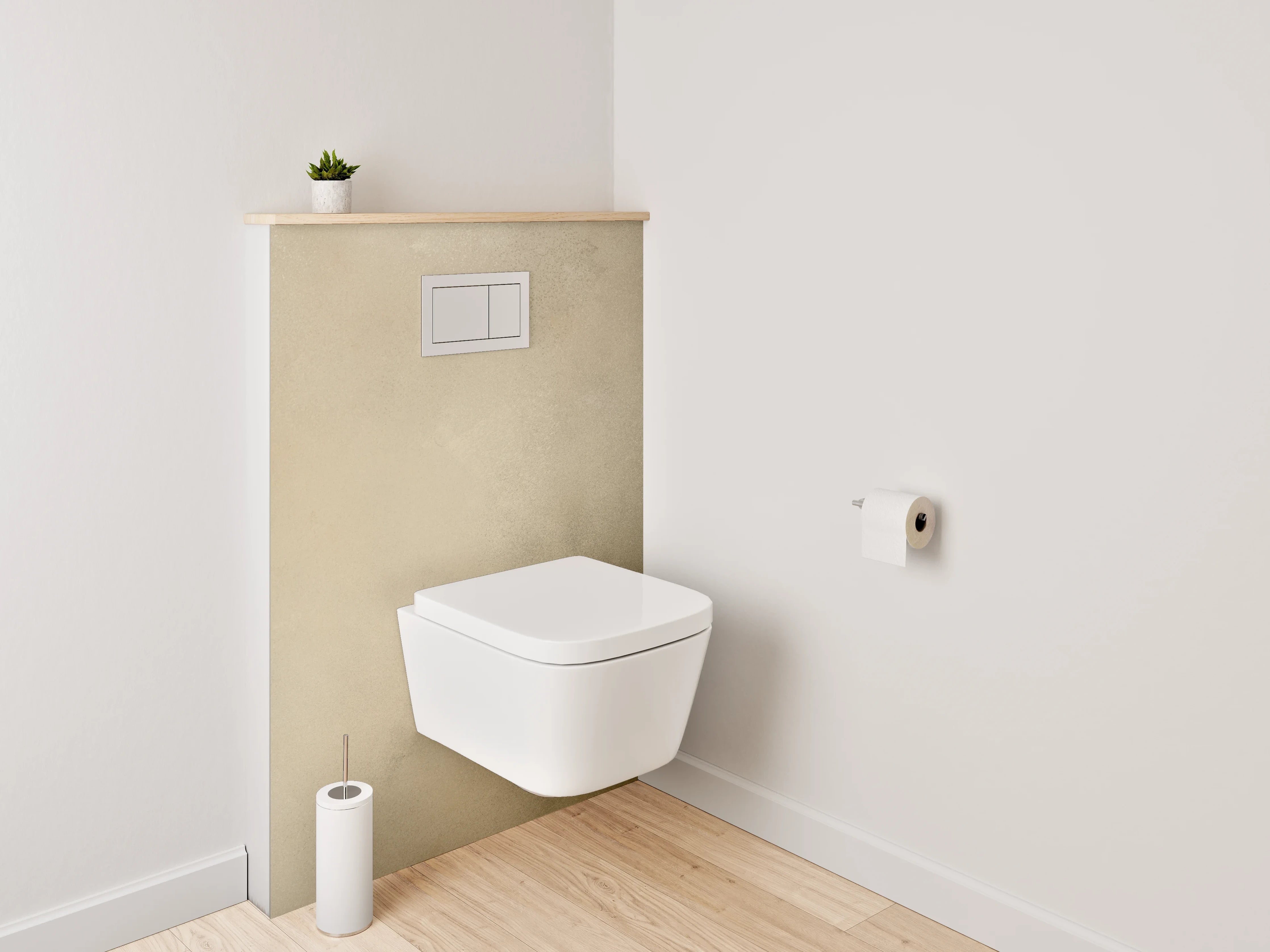 WC-Rückwand - Abstrakte beige-schwarze Wandstruktur