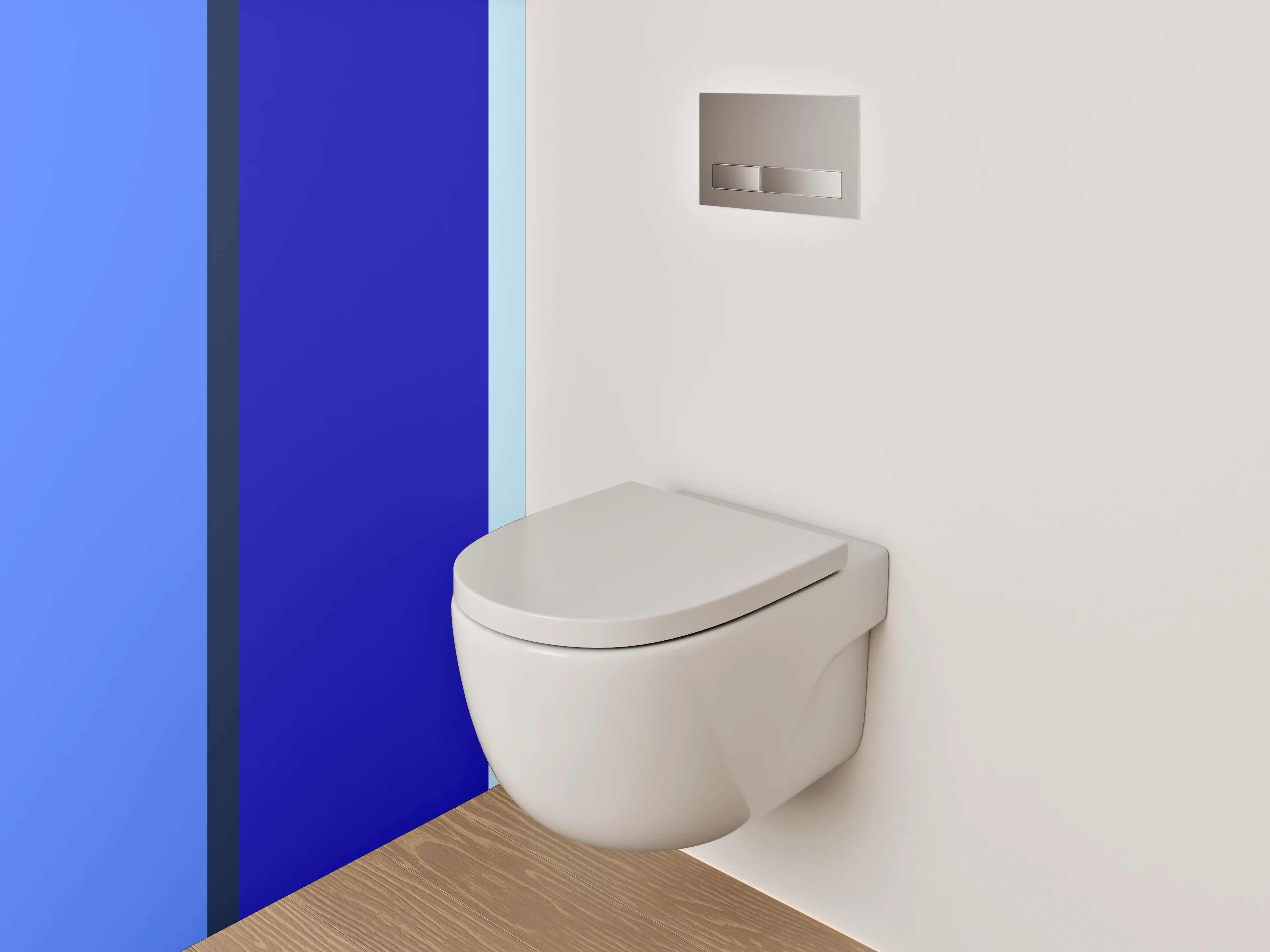 WC-Rückwand - Abstrakte blaue Balken Komposition