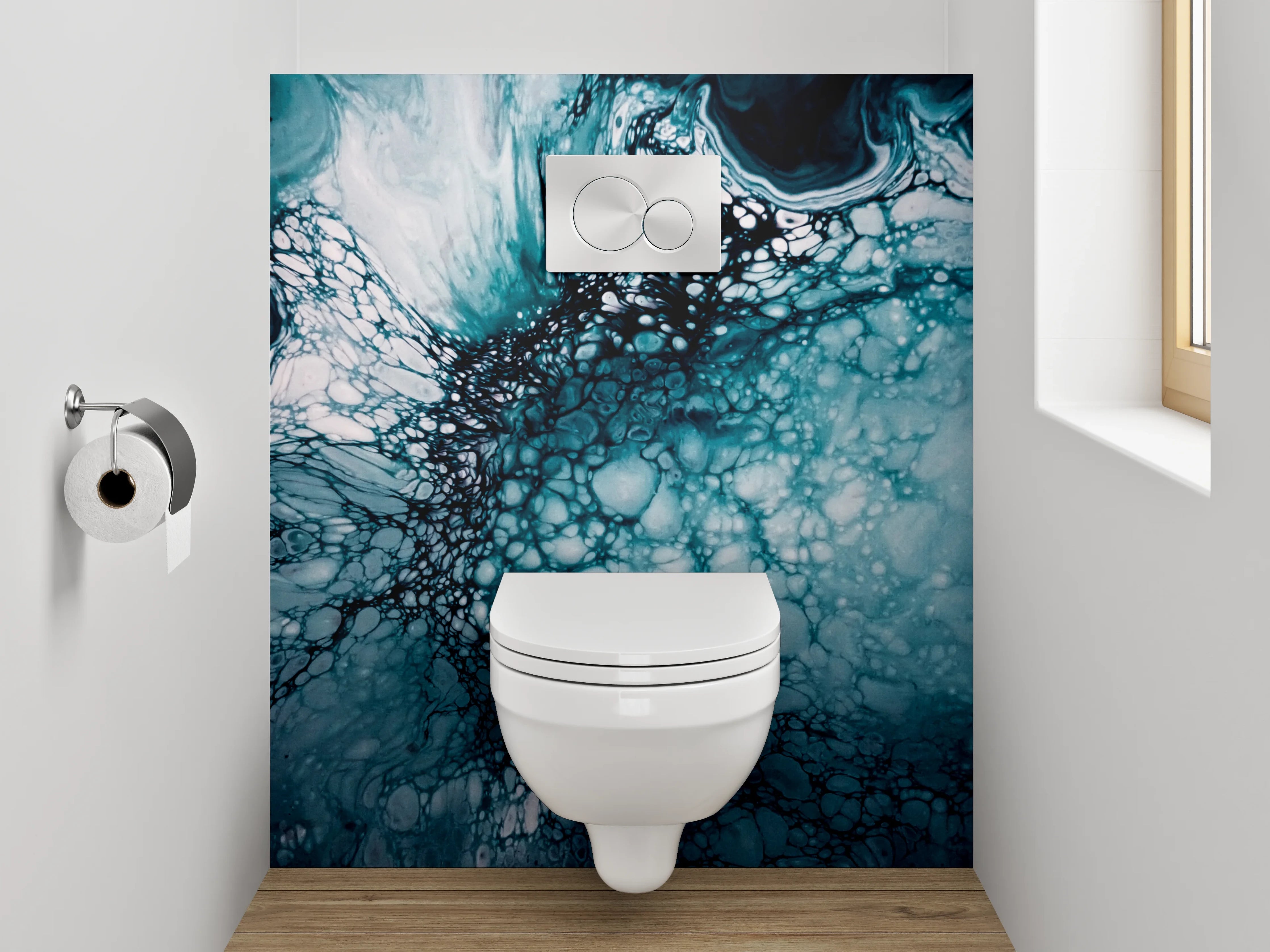 WC-Rückwand - Abstrakte blaue Marmor-Struktur