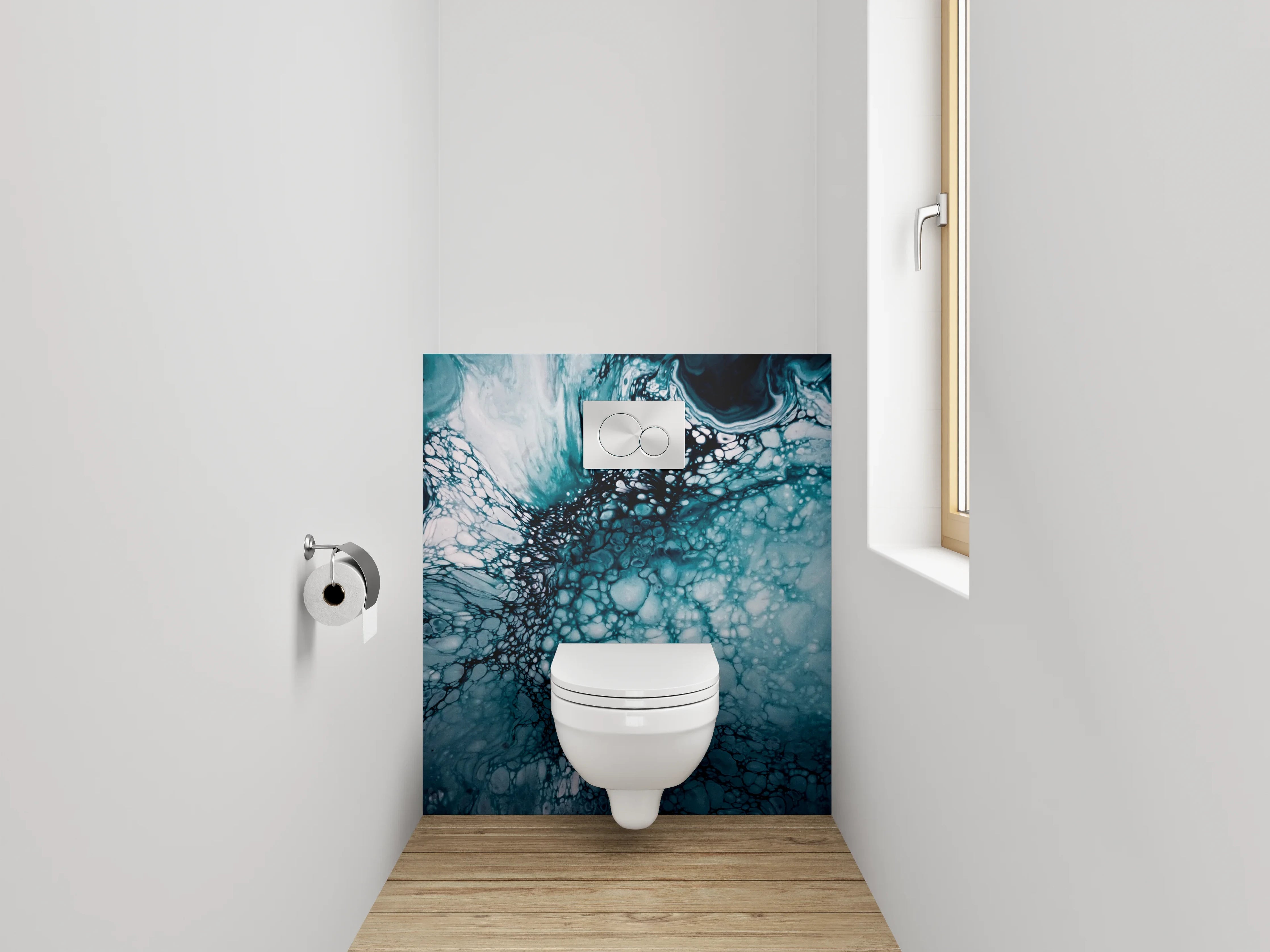 WC-Rückwand - Abstrakte blaue Marmor-Struktur