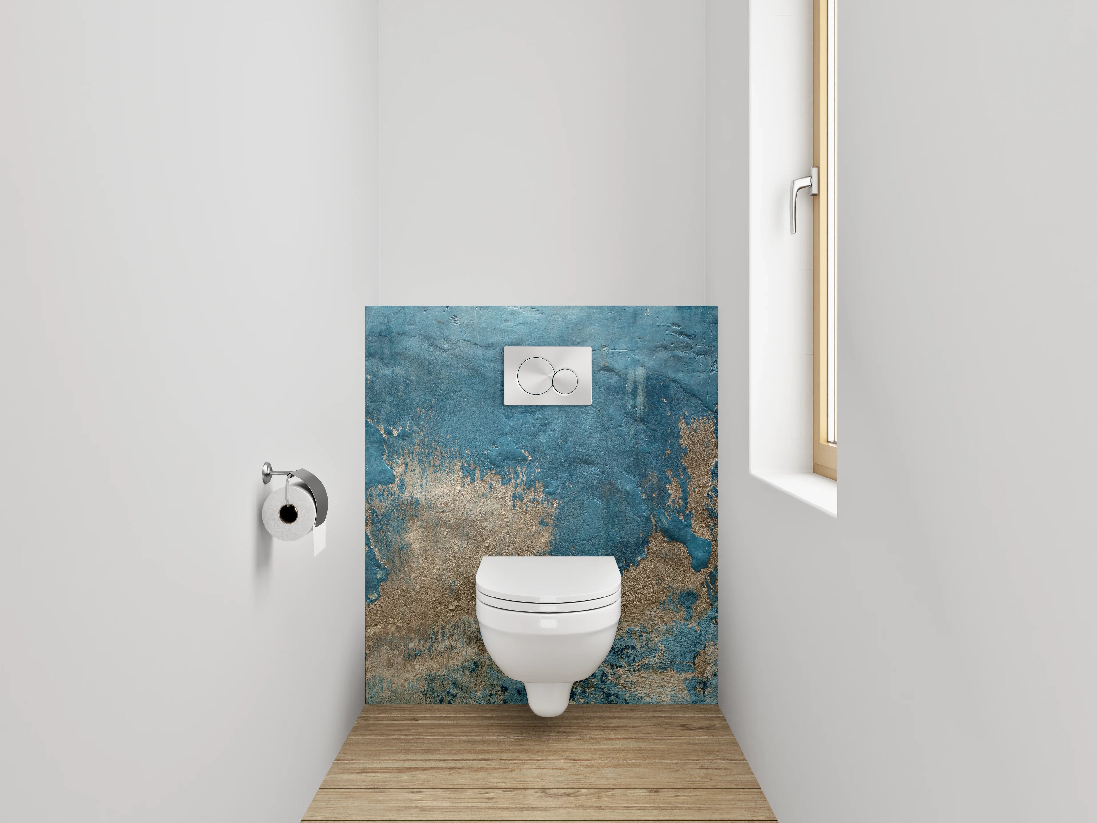WC-Rückwand - Abstrakte blaue Wandstruktur