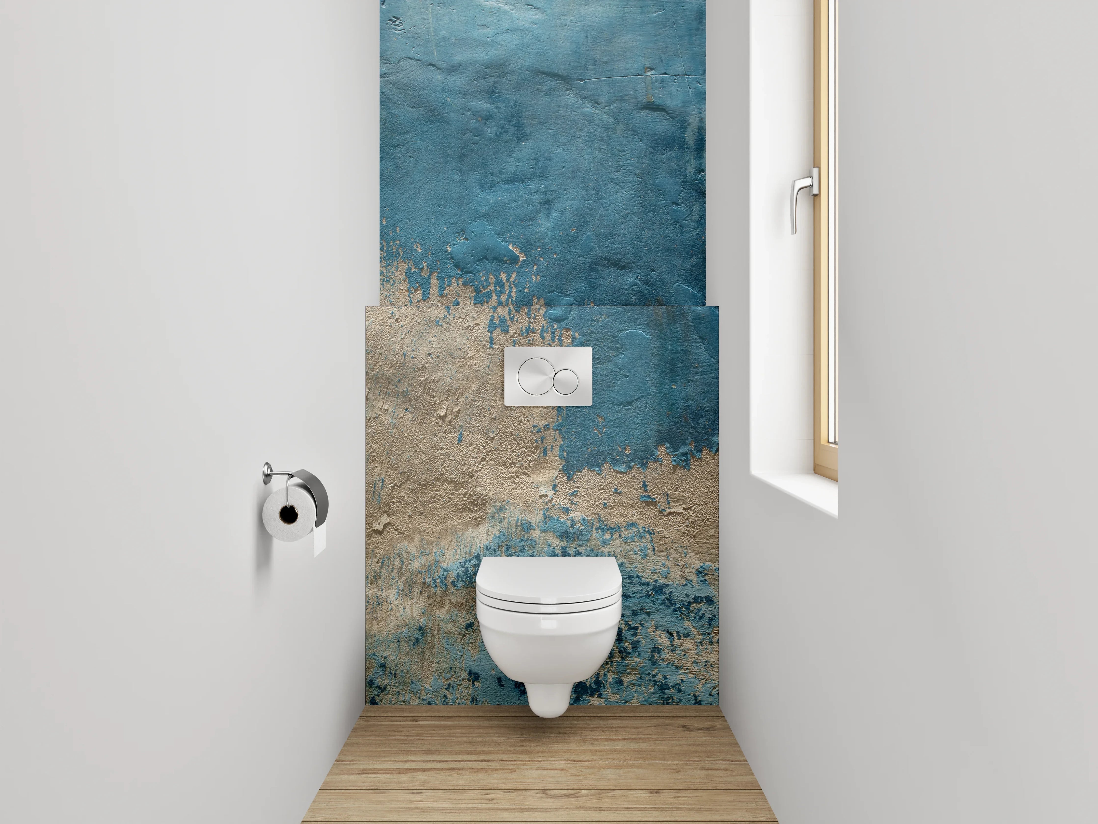 WC-Rückwand - Abstrakte blaue Wandstruktur