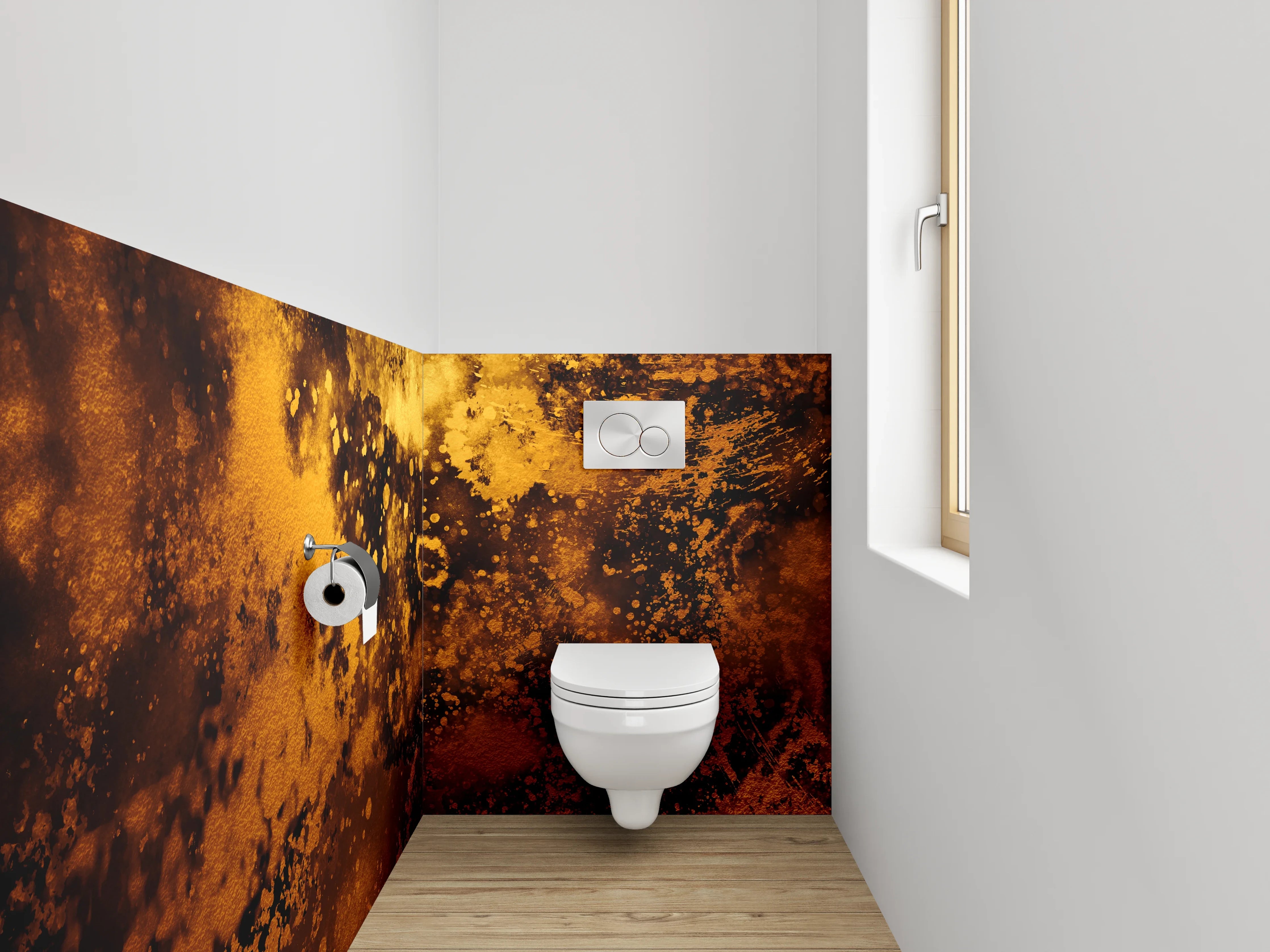 WC-Rückwand - Abstrakte goldene Explosion Kunstmotiv