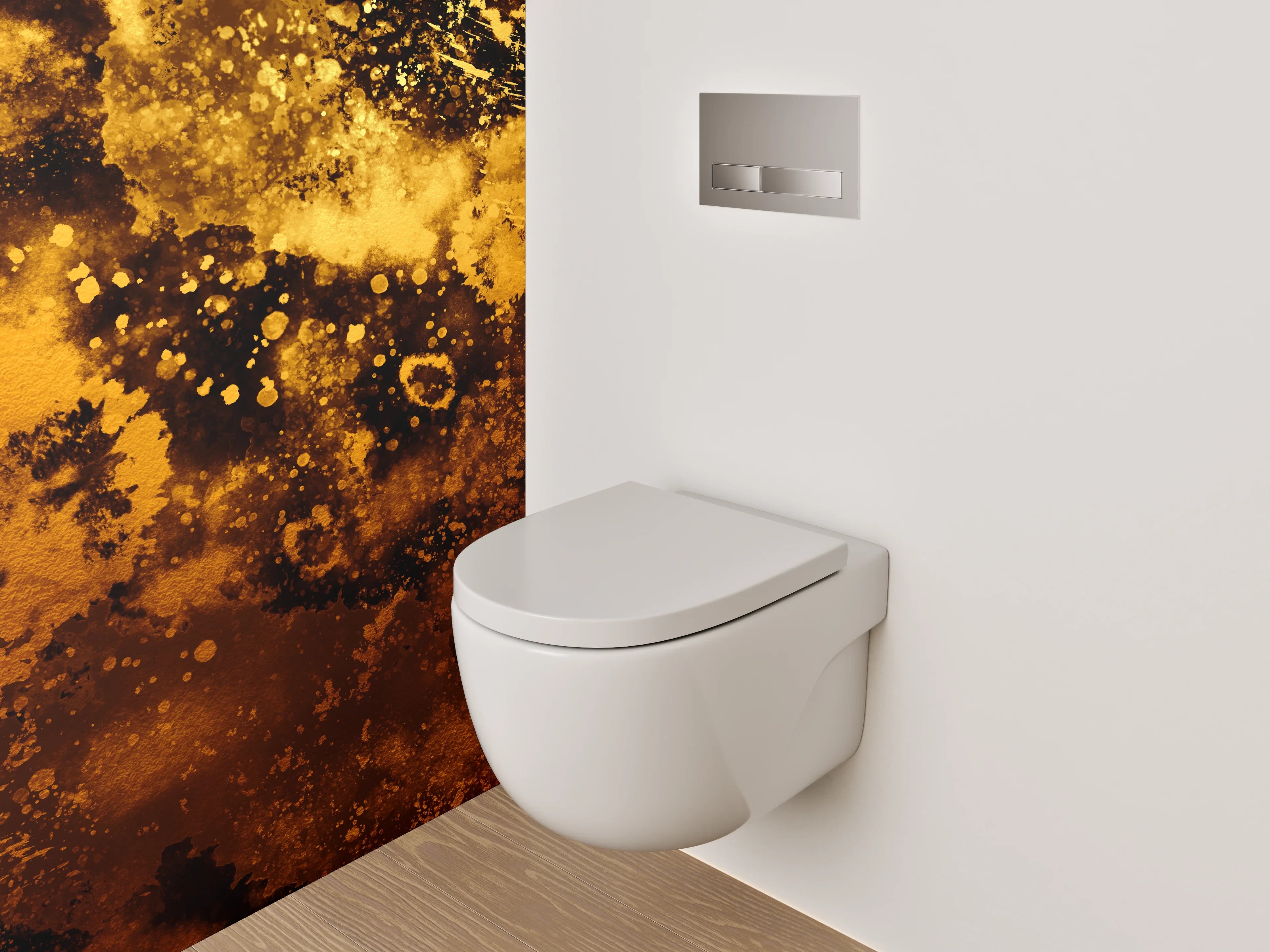 WC-Rückwand - Abstrakte goldene Explosion Kunstmotiv