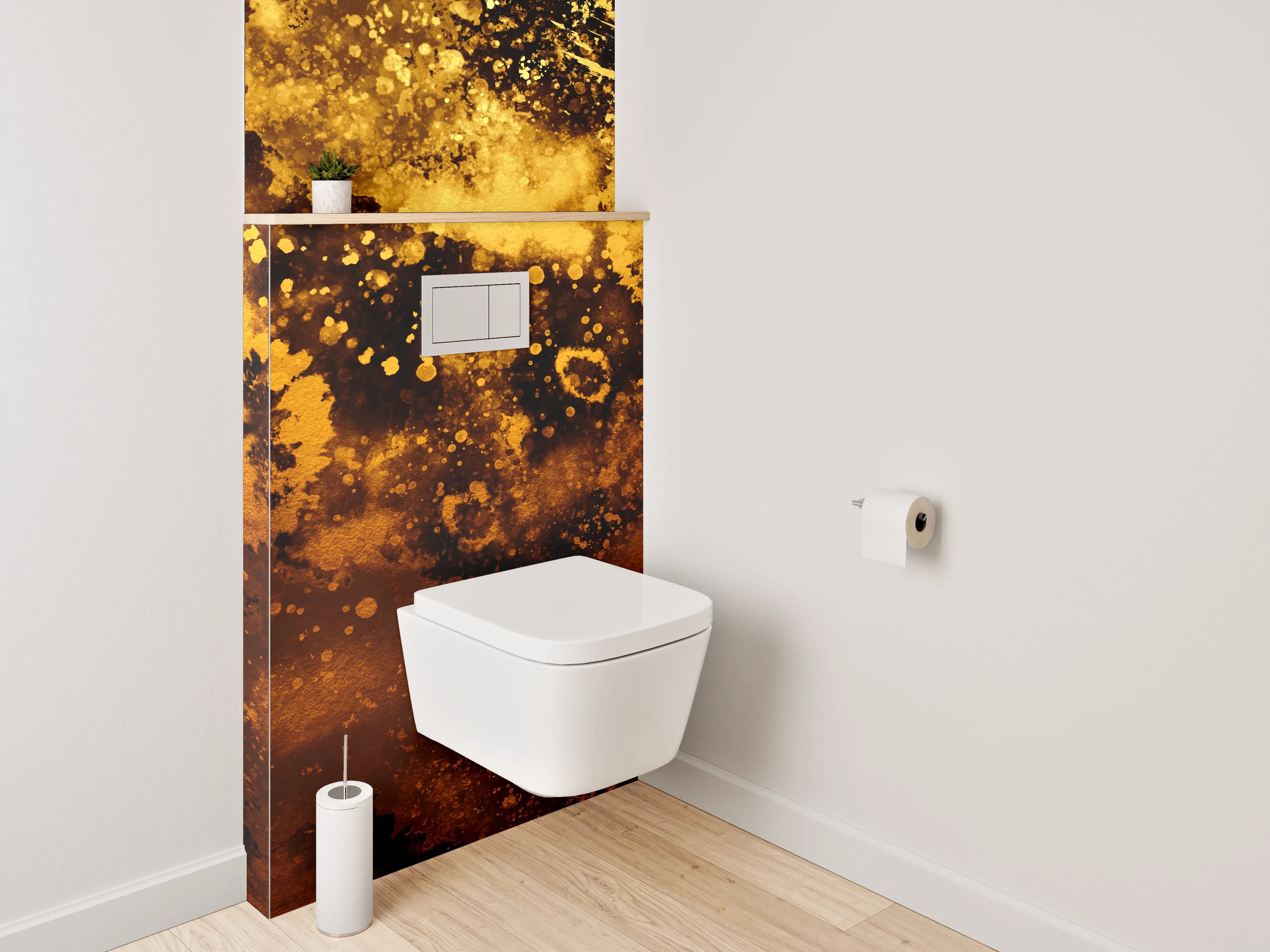 WC-Rückwand - Abstrakte goldene Explosion Kunstmotiv