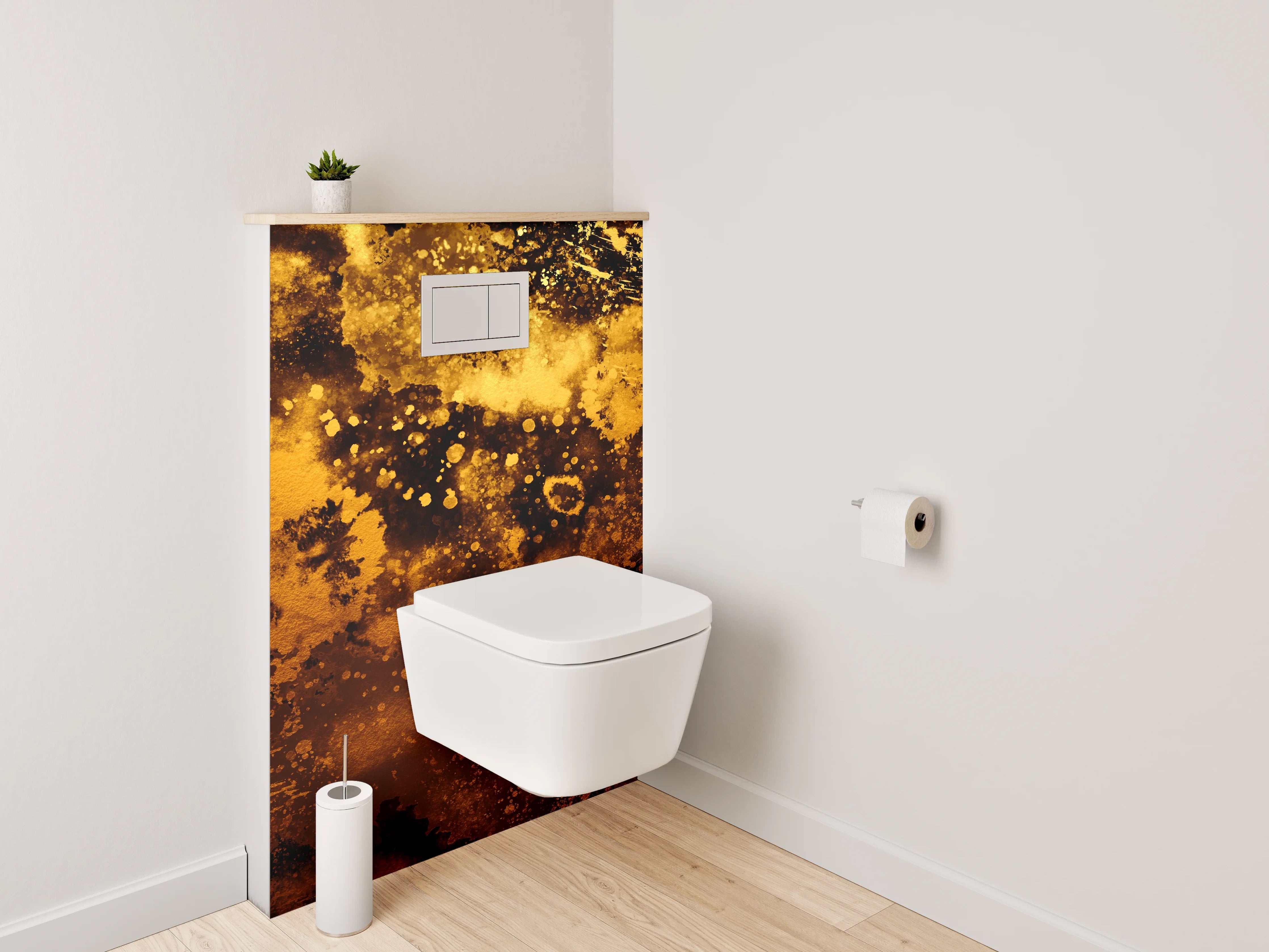 WC-Rückwand - Abstrakte goldene Explosion Kunstmotiv
