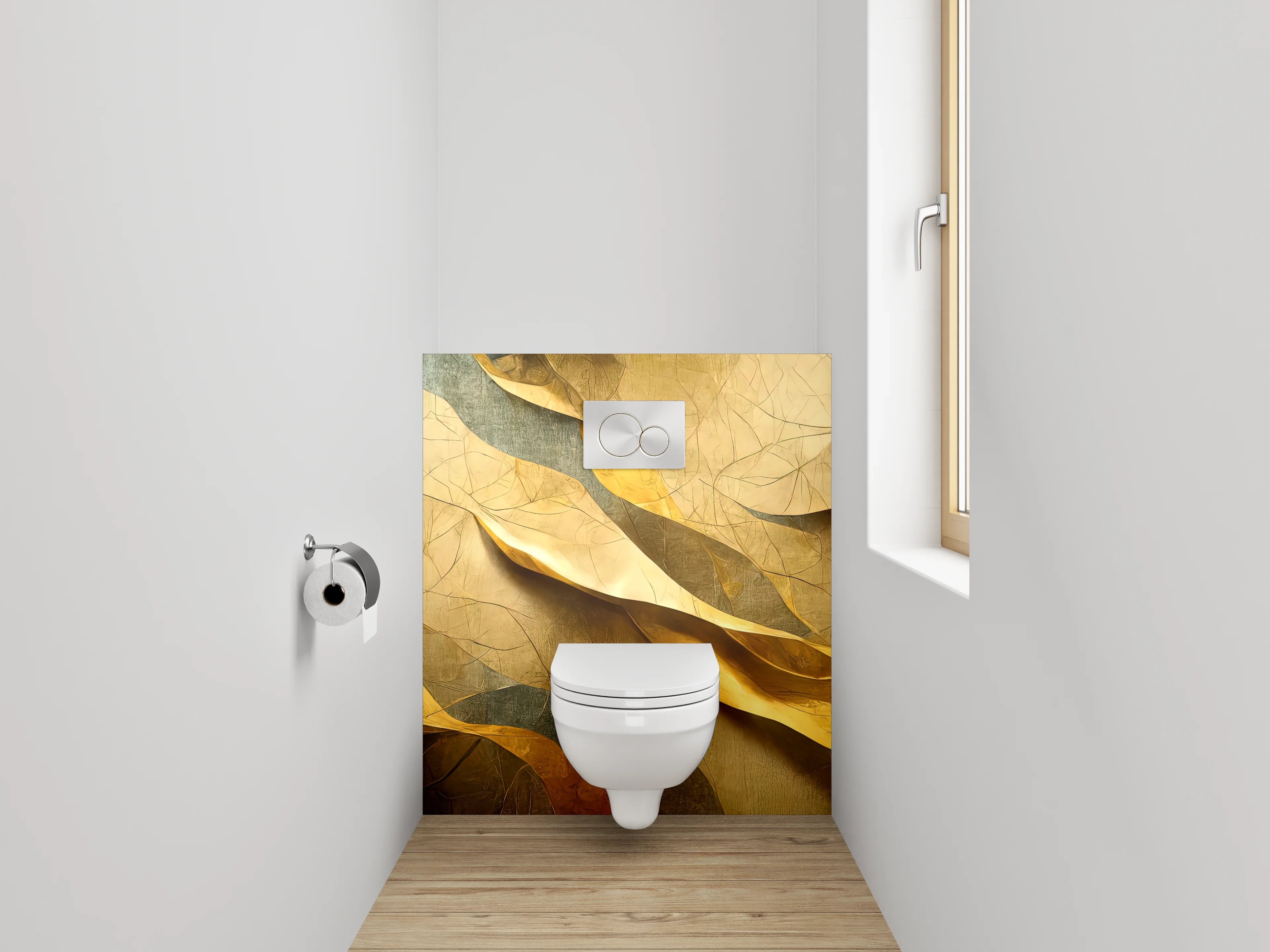 WC-Rückwand - Abstrakte goldene Struktur Kunstmotiv