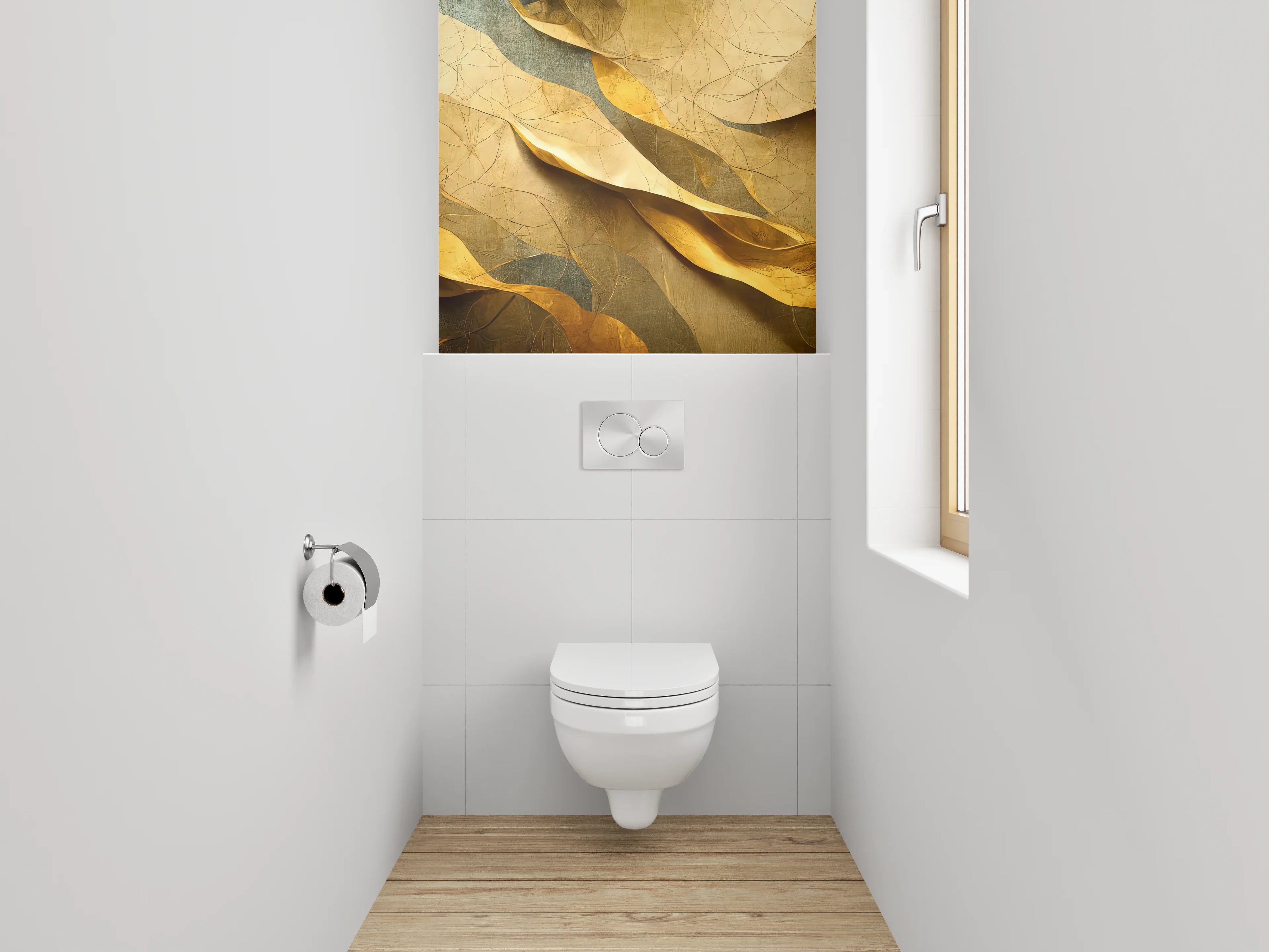 WC-Rückwand - Abstrakte goldene Struktur Kunstmotiv