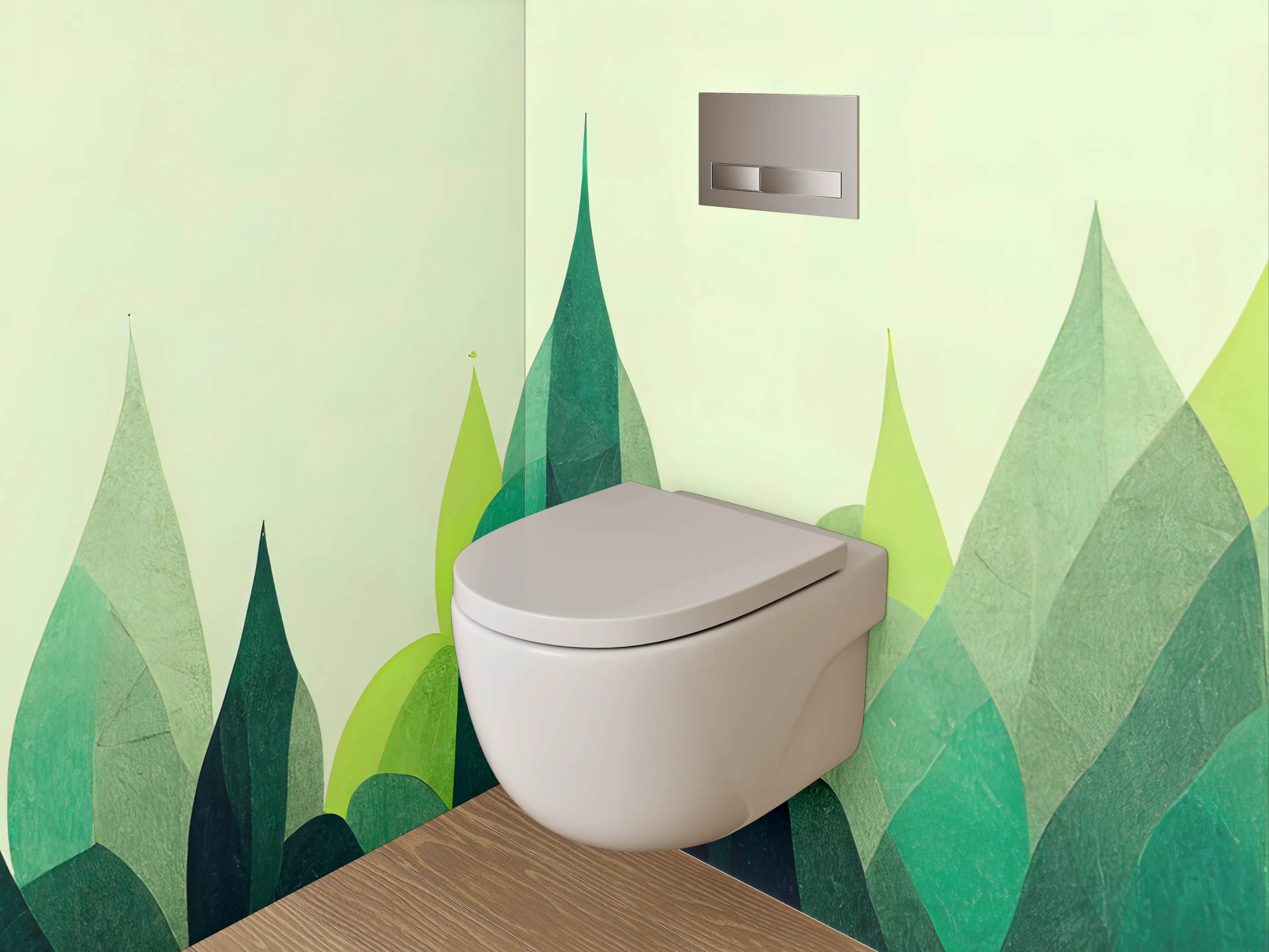 WC-Rückwand - Abstrakte grüne Waldlandschaft