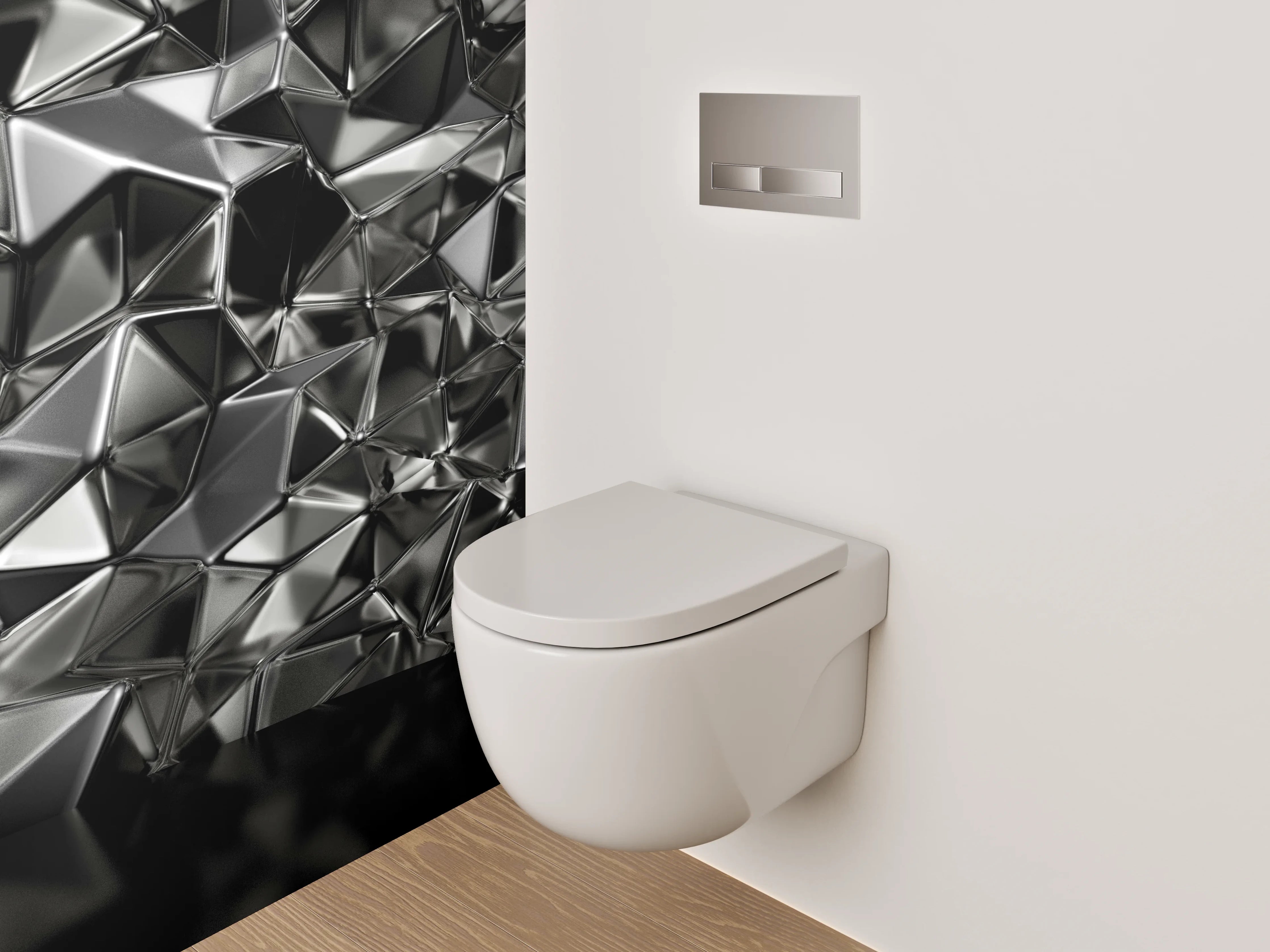 WC-Rückwand - Abstrakte schwarze Metall-Optik