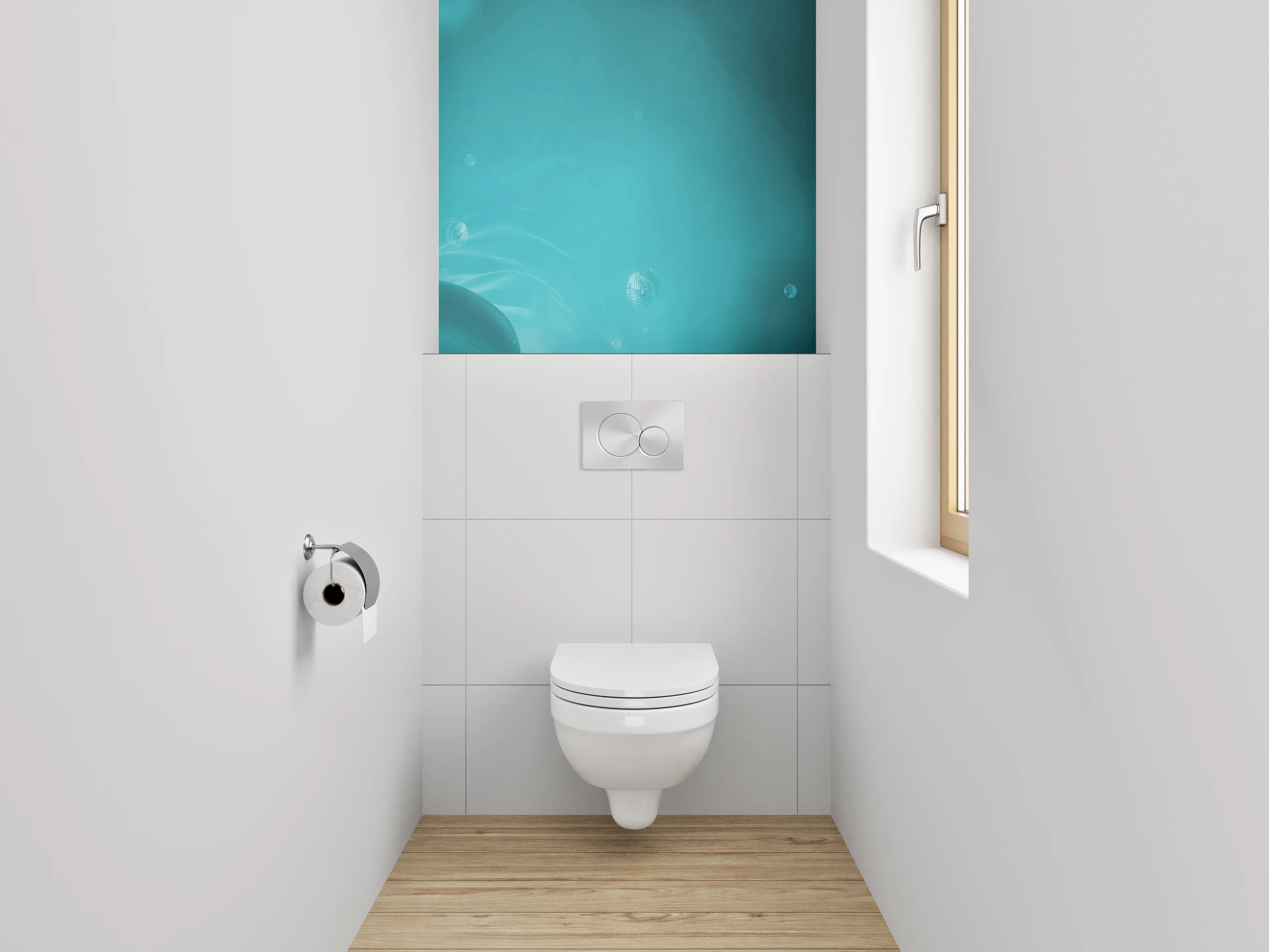 WC-Rückwand - Abstrakte türkise Wasserstruktur