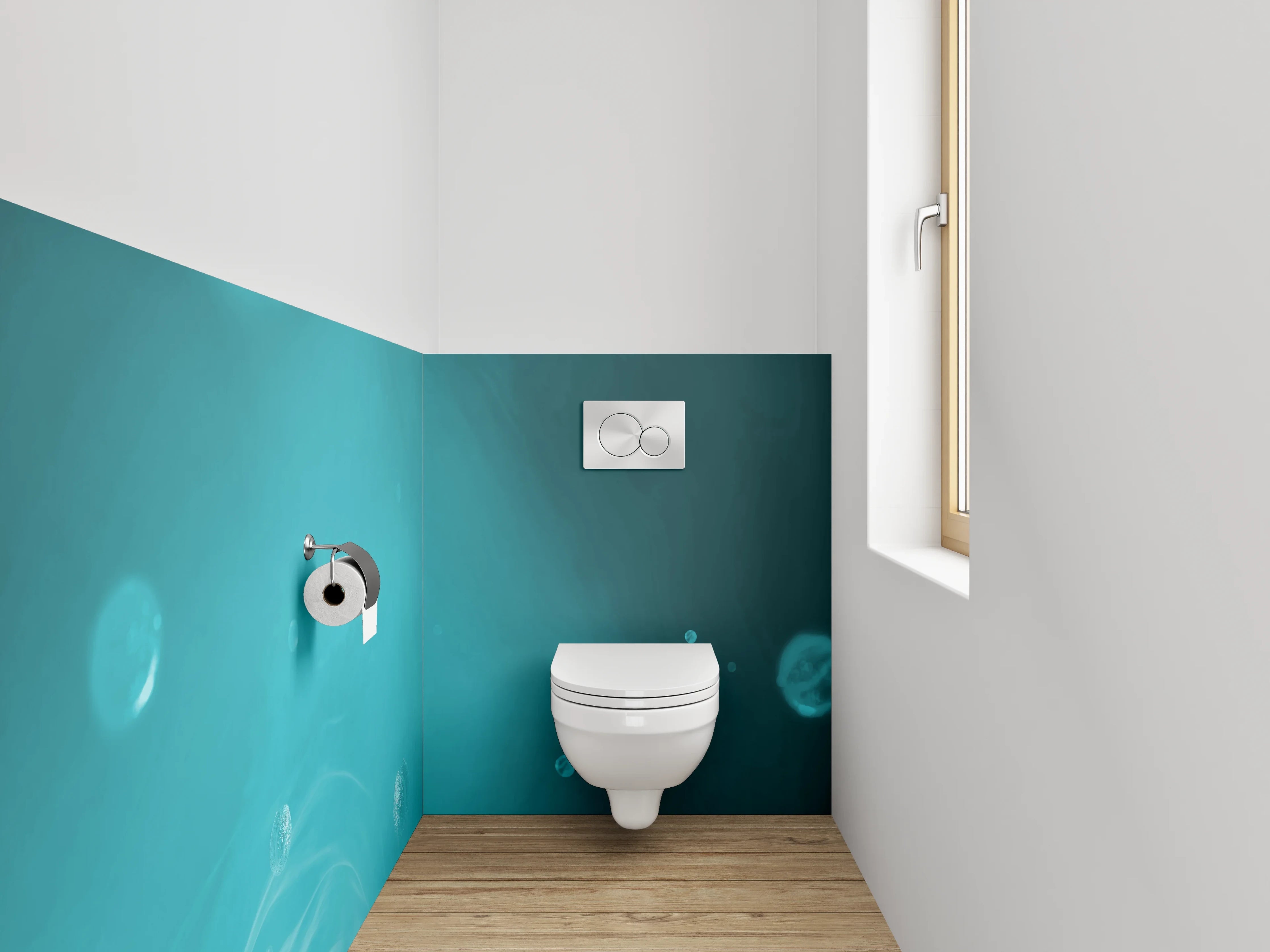 WC-Rückwand - Abstrakte türkise Wasserstruktur