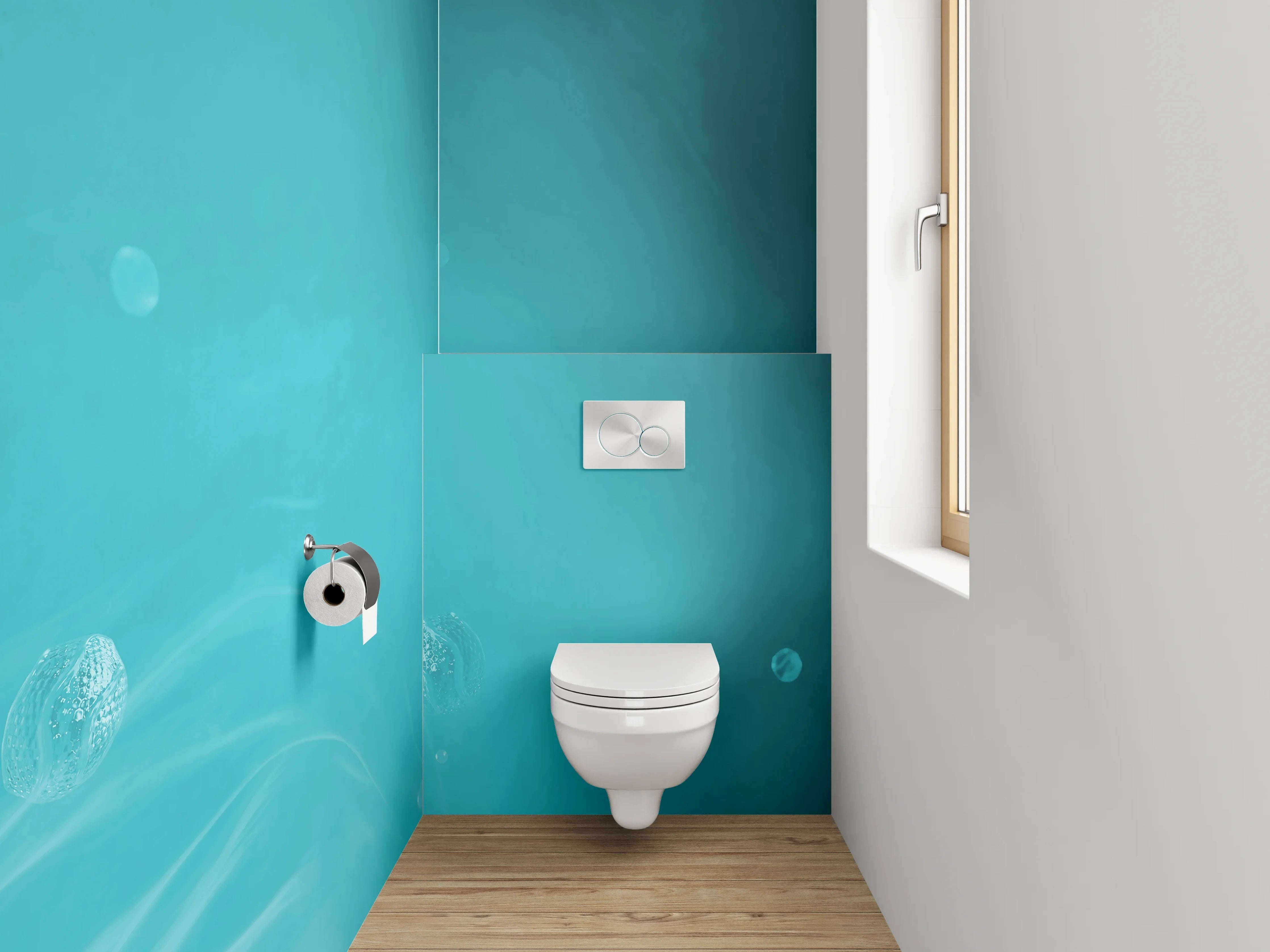 WC-Rückwand - Abstrakte türkise Wasserstruktur