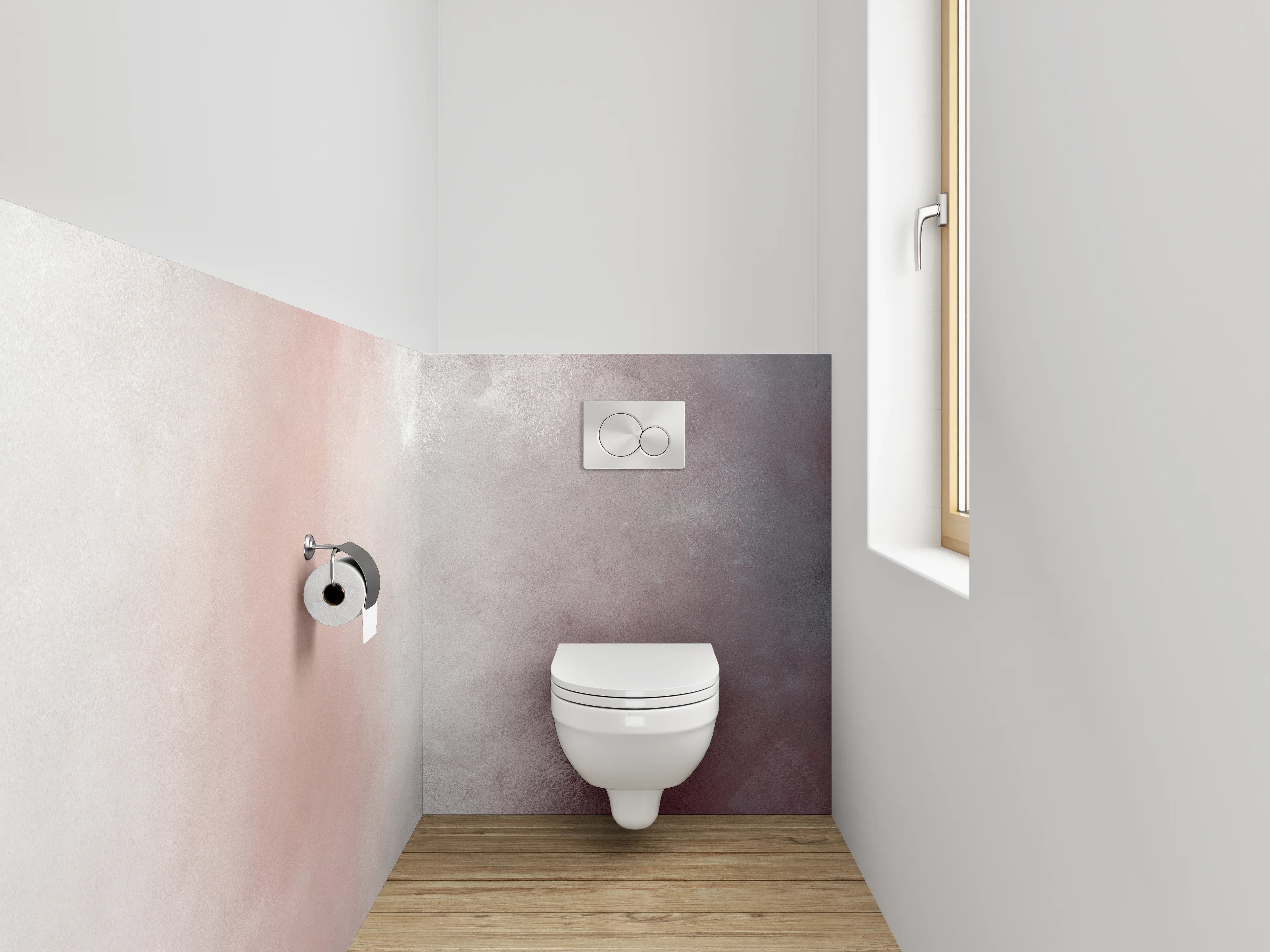 WC-Rückwand - Abstrakte weiße Marmor-Optik