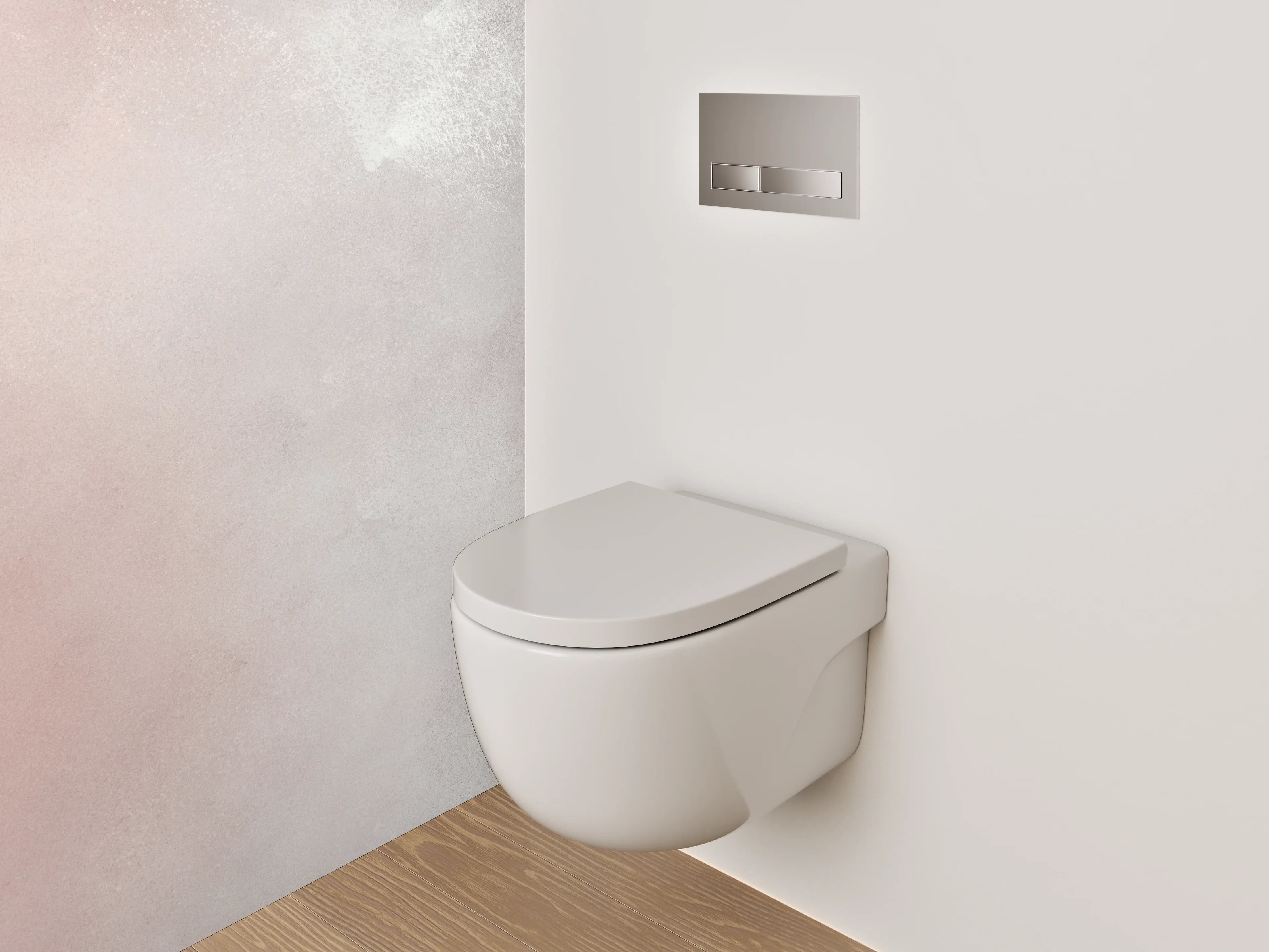WC-Rückwand - Abstrakte weiße Marmor-Optik