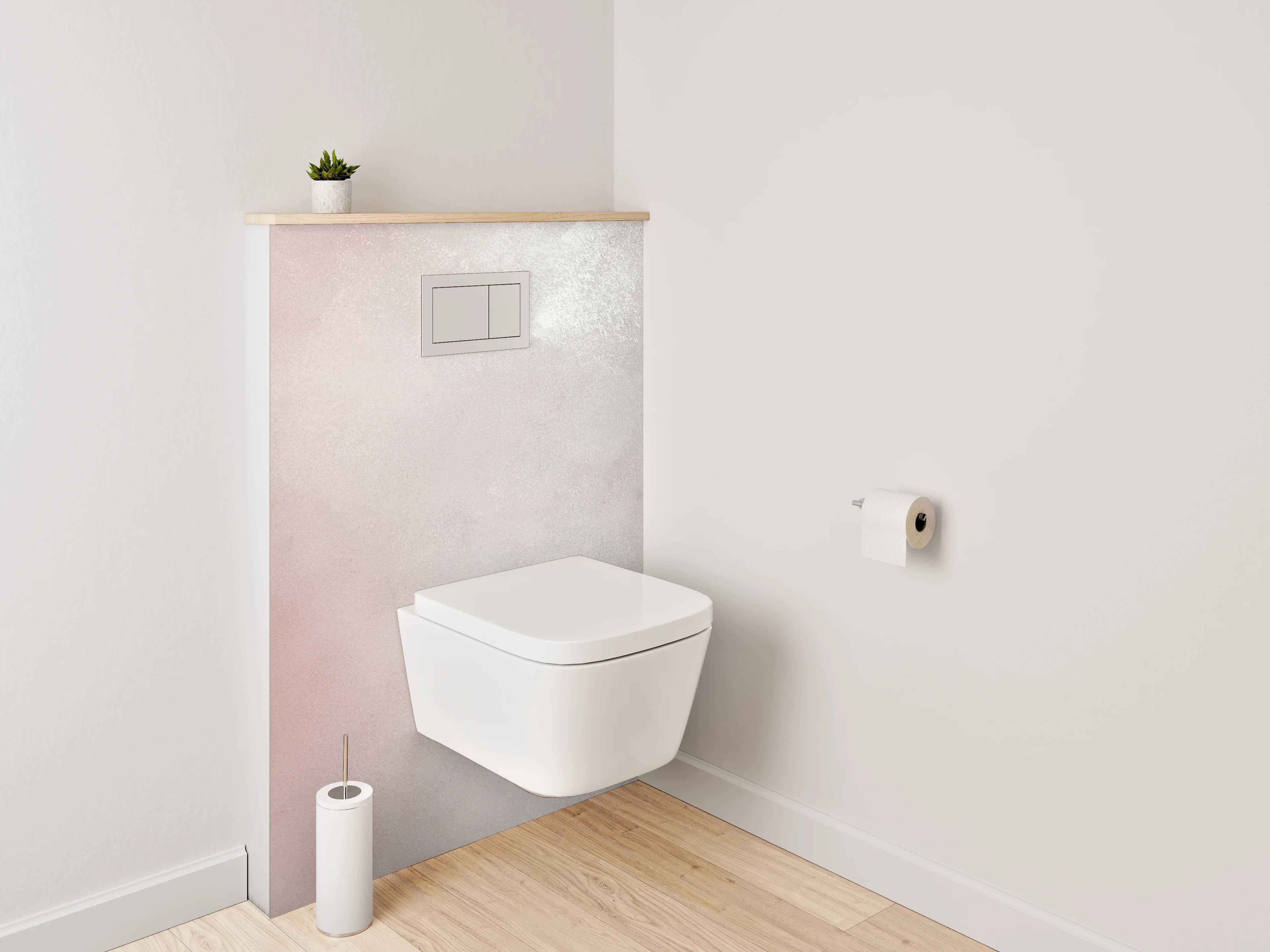 WC-Rückwand - Abstrakte weiße Marmor-Optik
