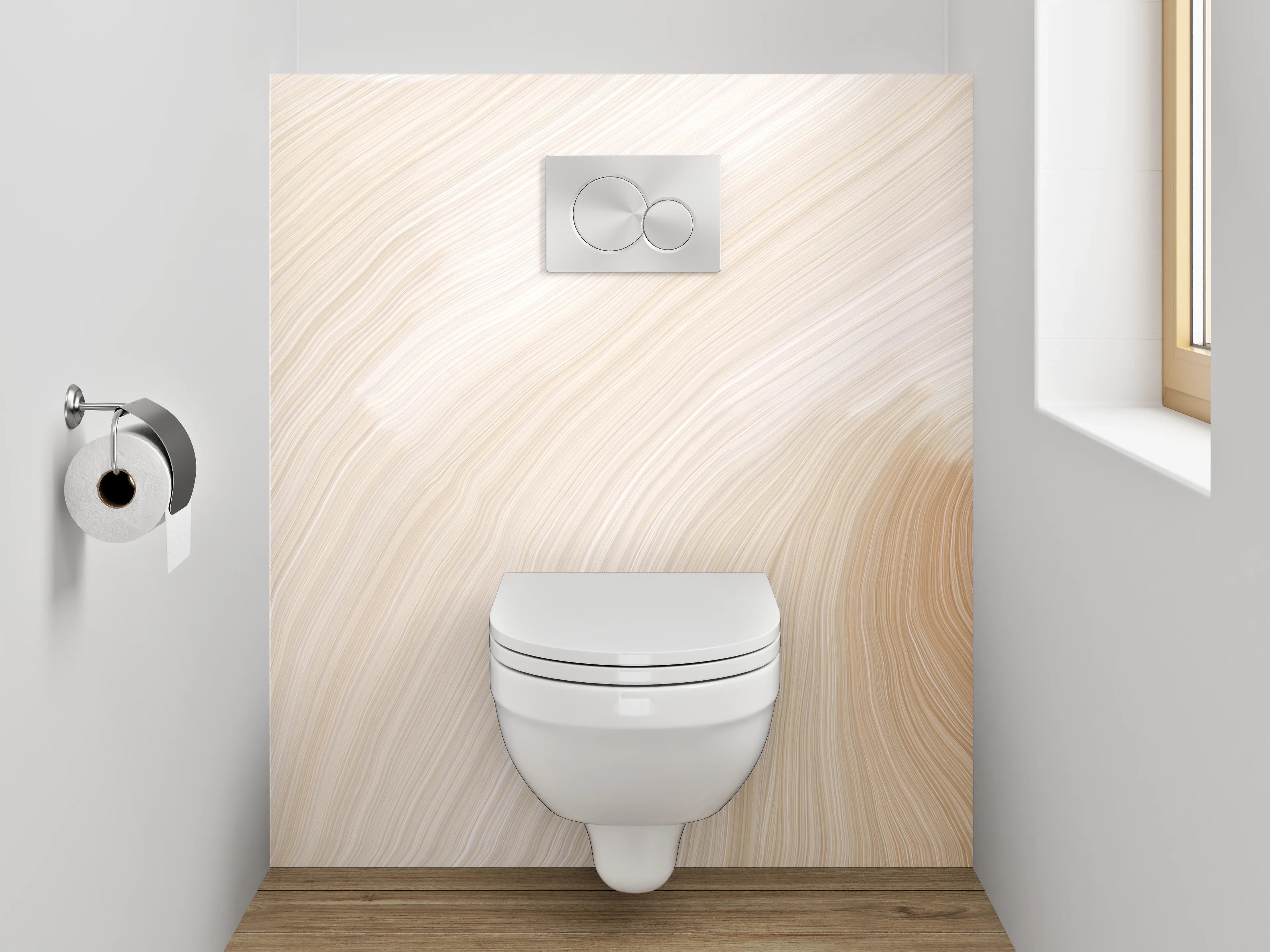 WC-Rückwand - Abstraktes Beige- und Crememuster